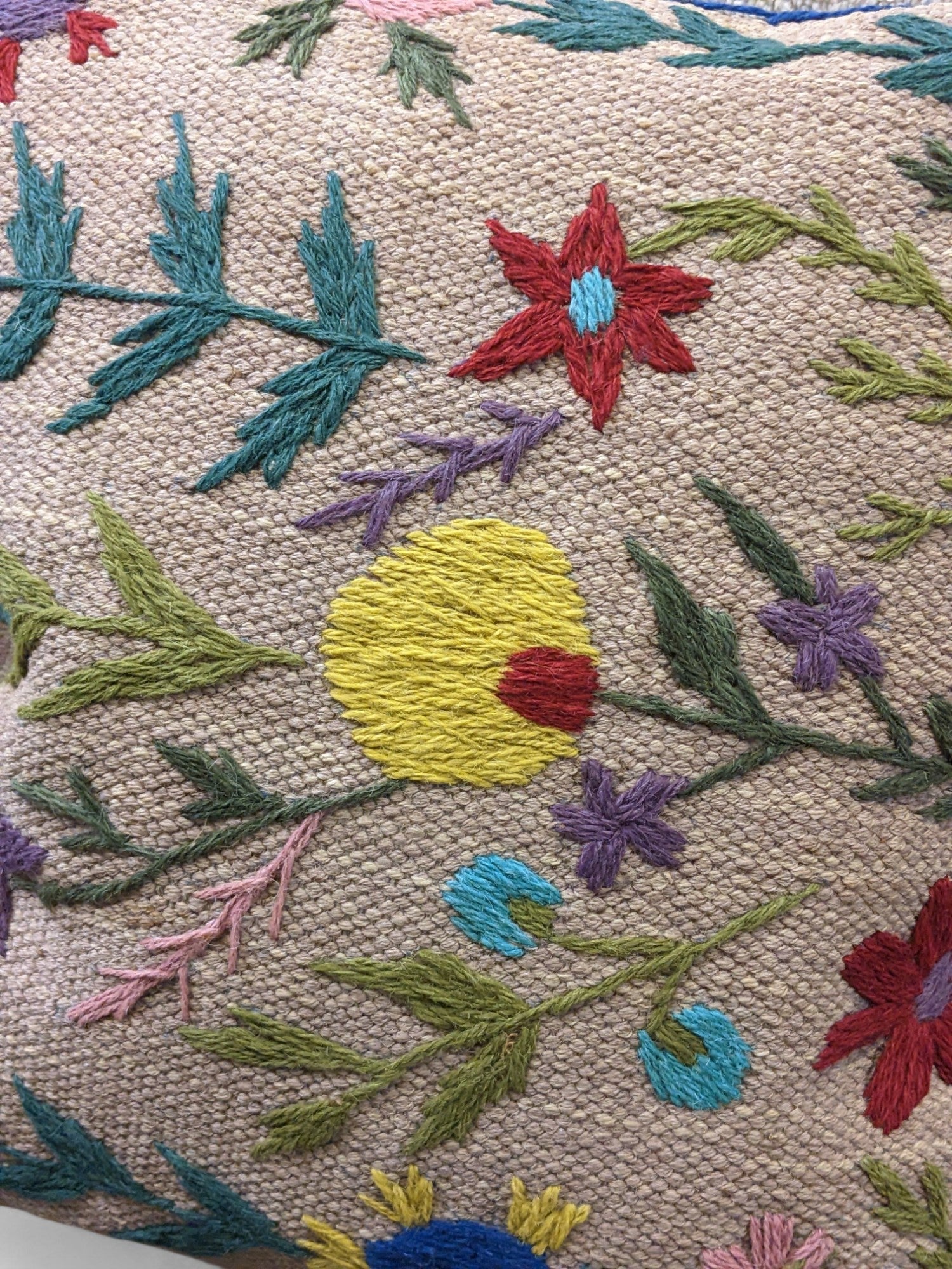 Suzani Hand Embroidered Cushion Cover - 45 x 45 cm
