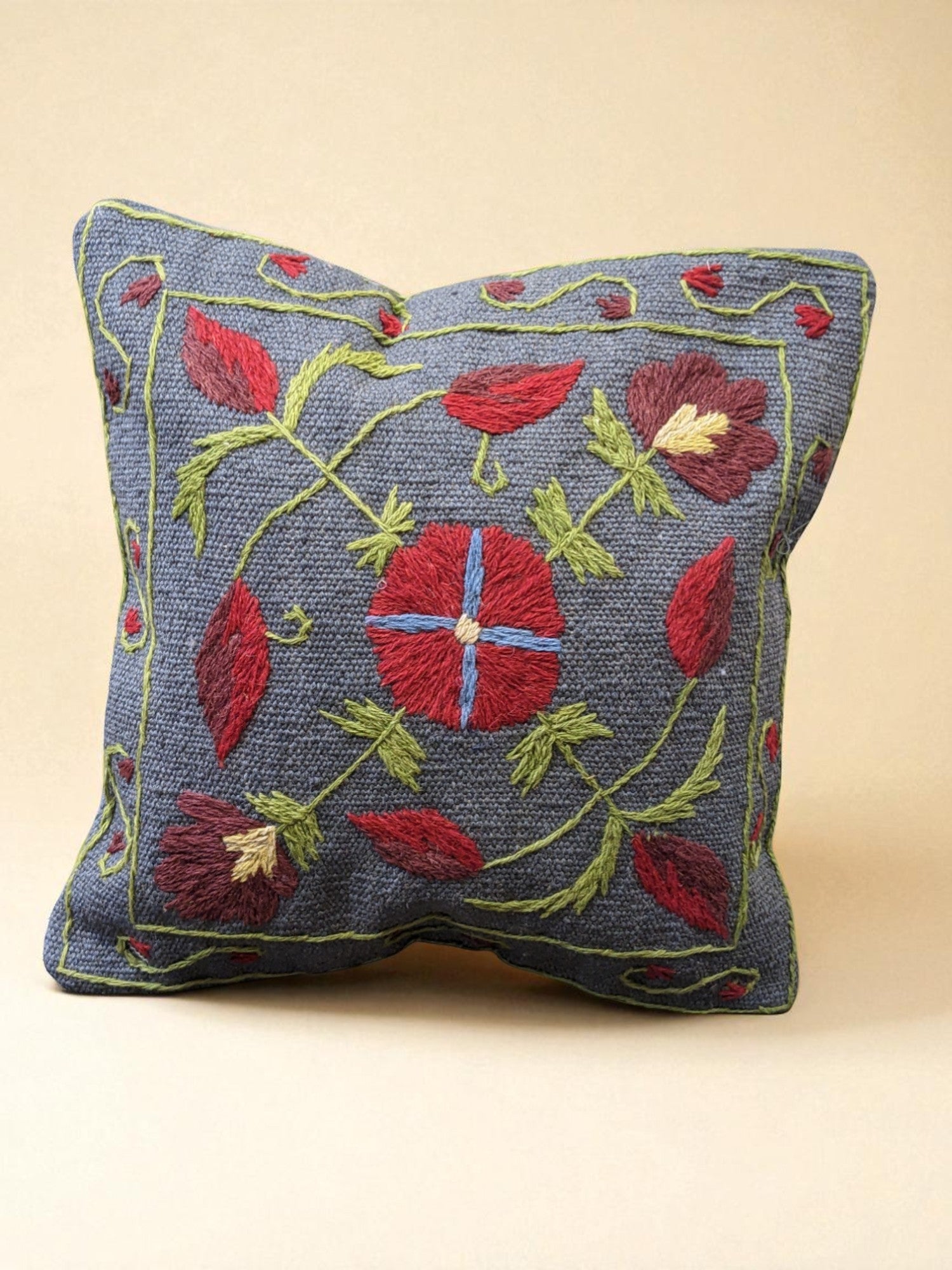 Suzani Hand Embroidered Cushion Cover - 45 x 45 cm