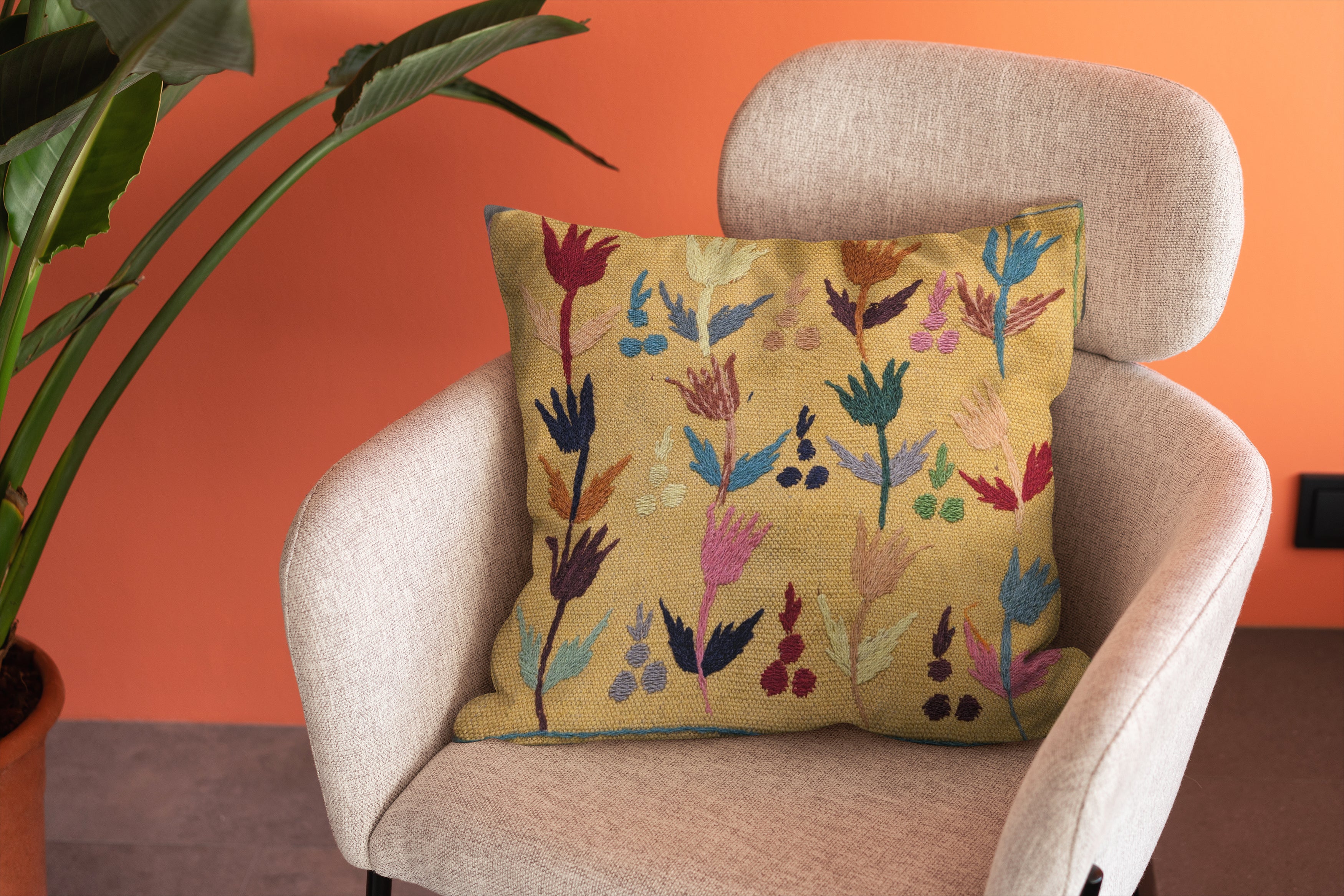 Suzani Hand Embroidered Cushion Cover - 45 x 45 cm