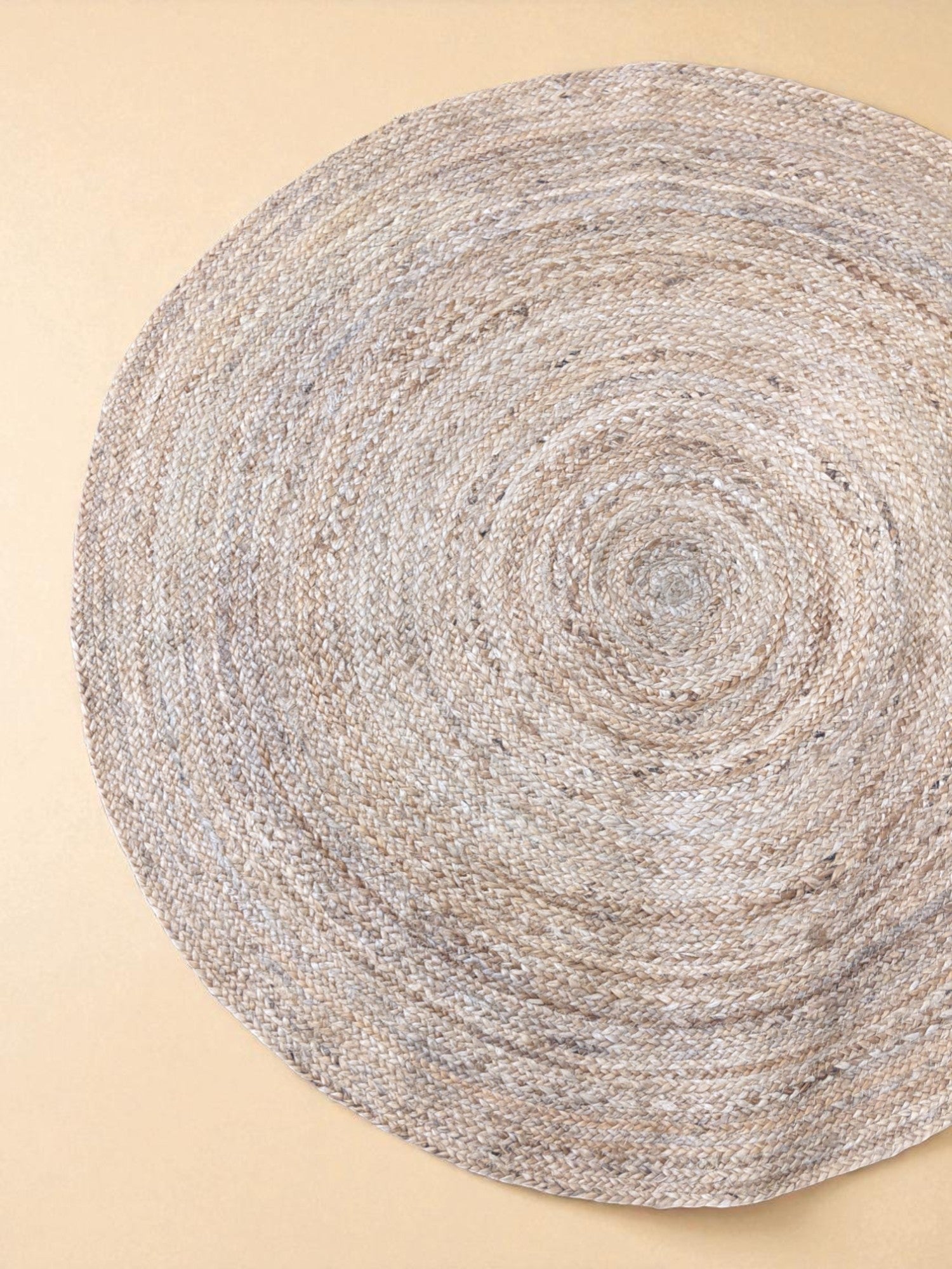 Braided Natural Round Jute Rug  - 94 x 94 cm