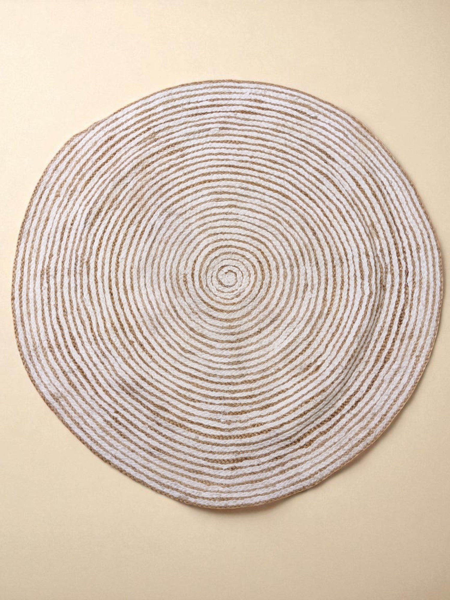 Braided Natural Round Jute Rug - 101 x 101 cm