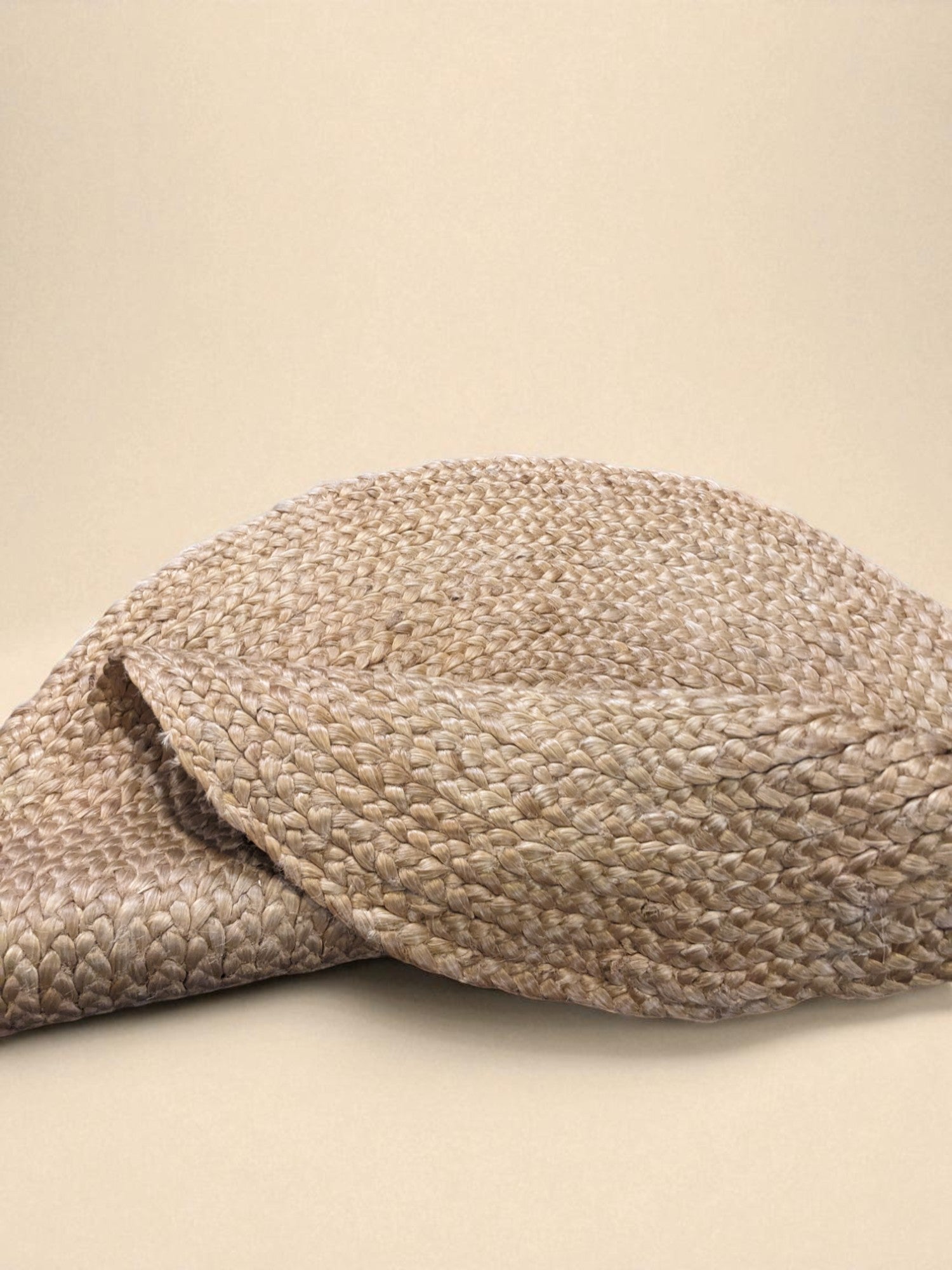 Braided Natural Round Jute Rug - 85 x 85 cm