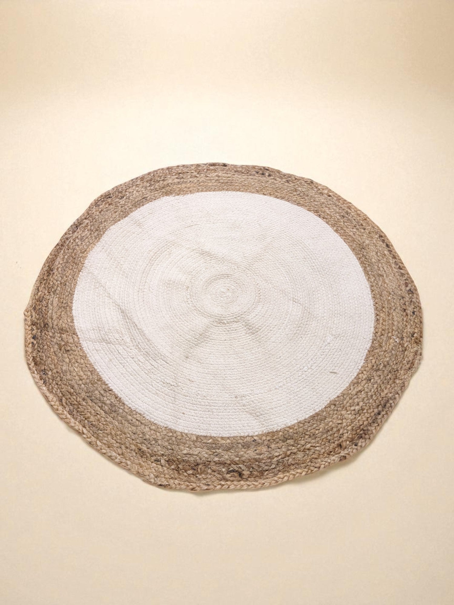 Braided Natural Round Jute Rug  - 91 x 91 cm
