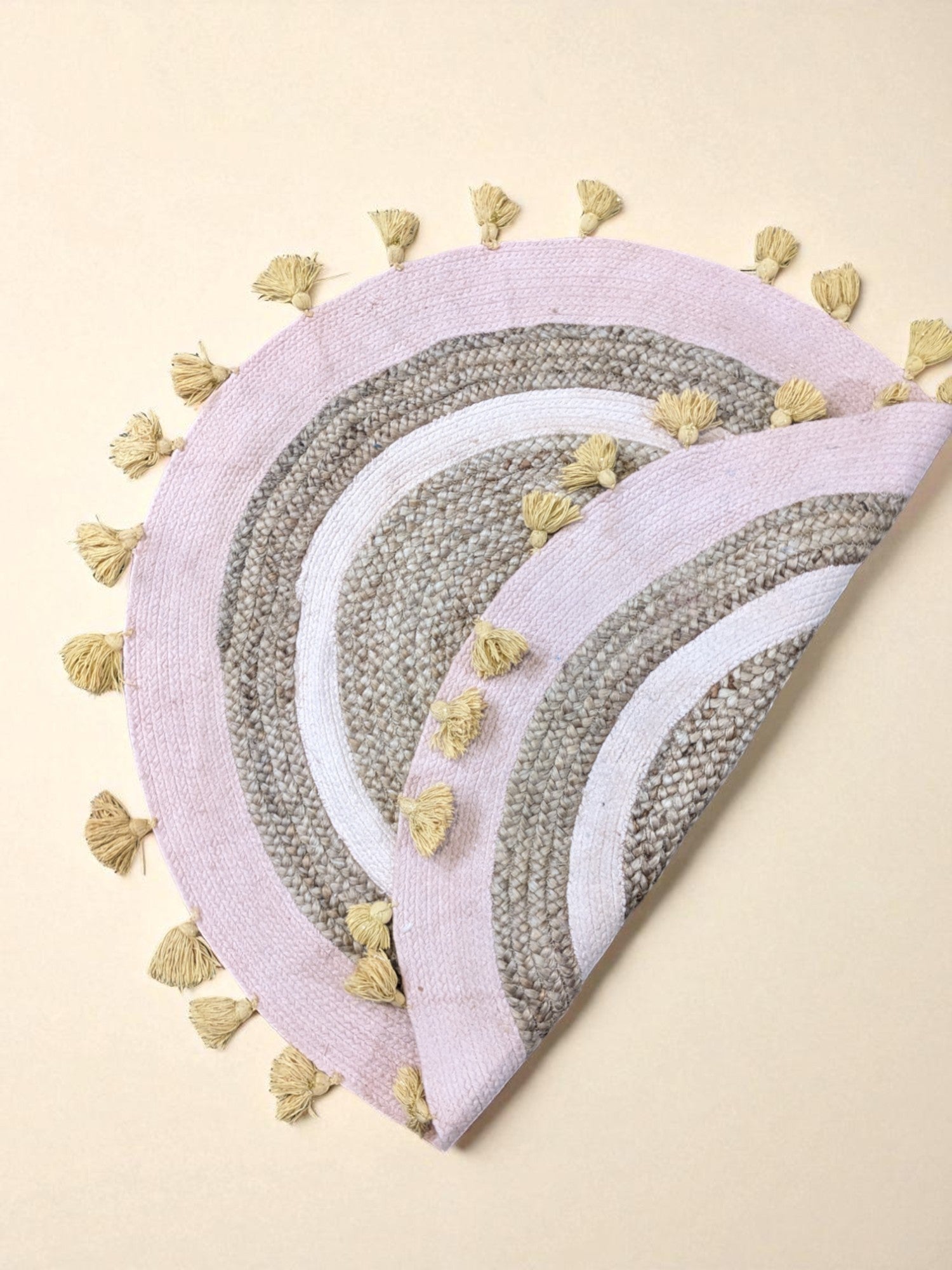 Braided Natural Round Jute Rug - 98 x 98 cm