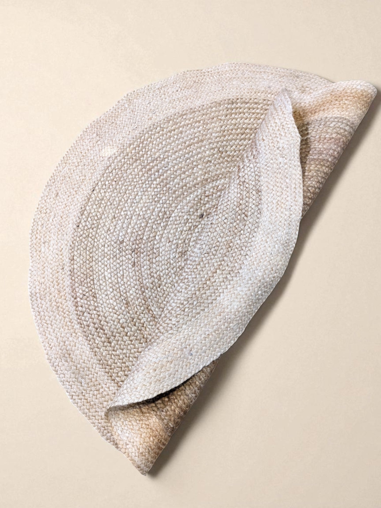 Braided Natural Round Jute Rug  - 125 x 125 cm