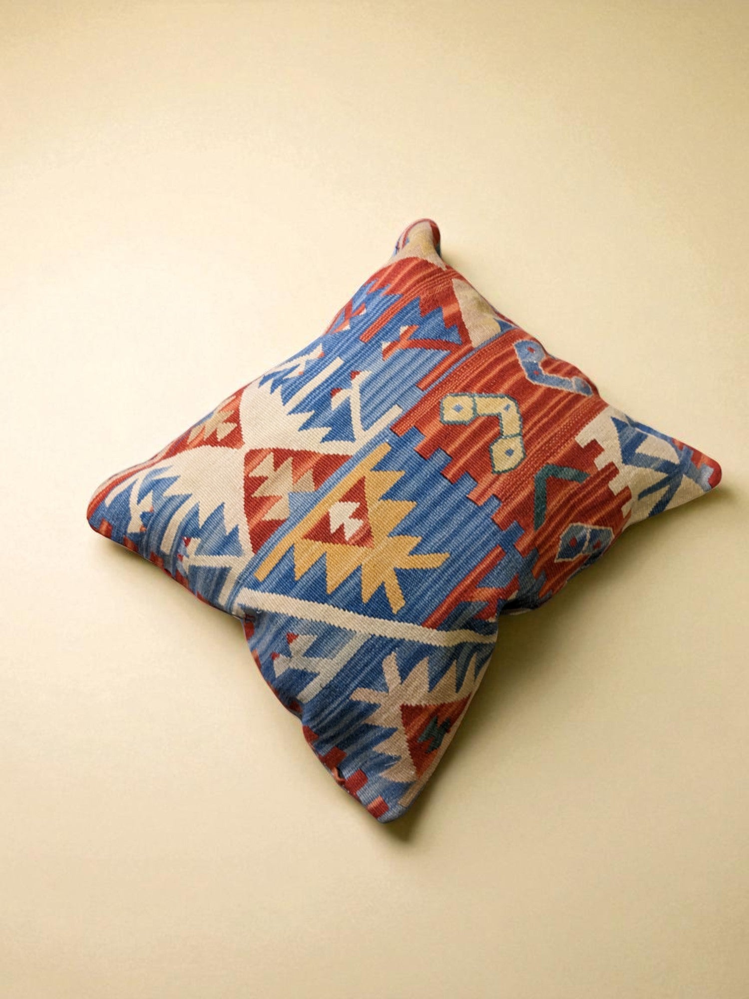Turkish Kilim Vintage Cushion Cover - 40 x 40 cm