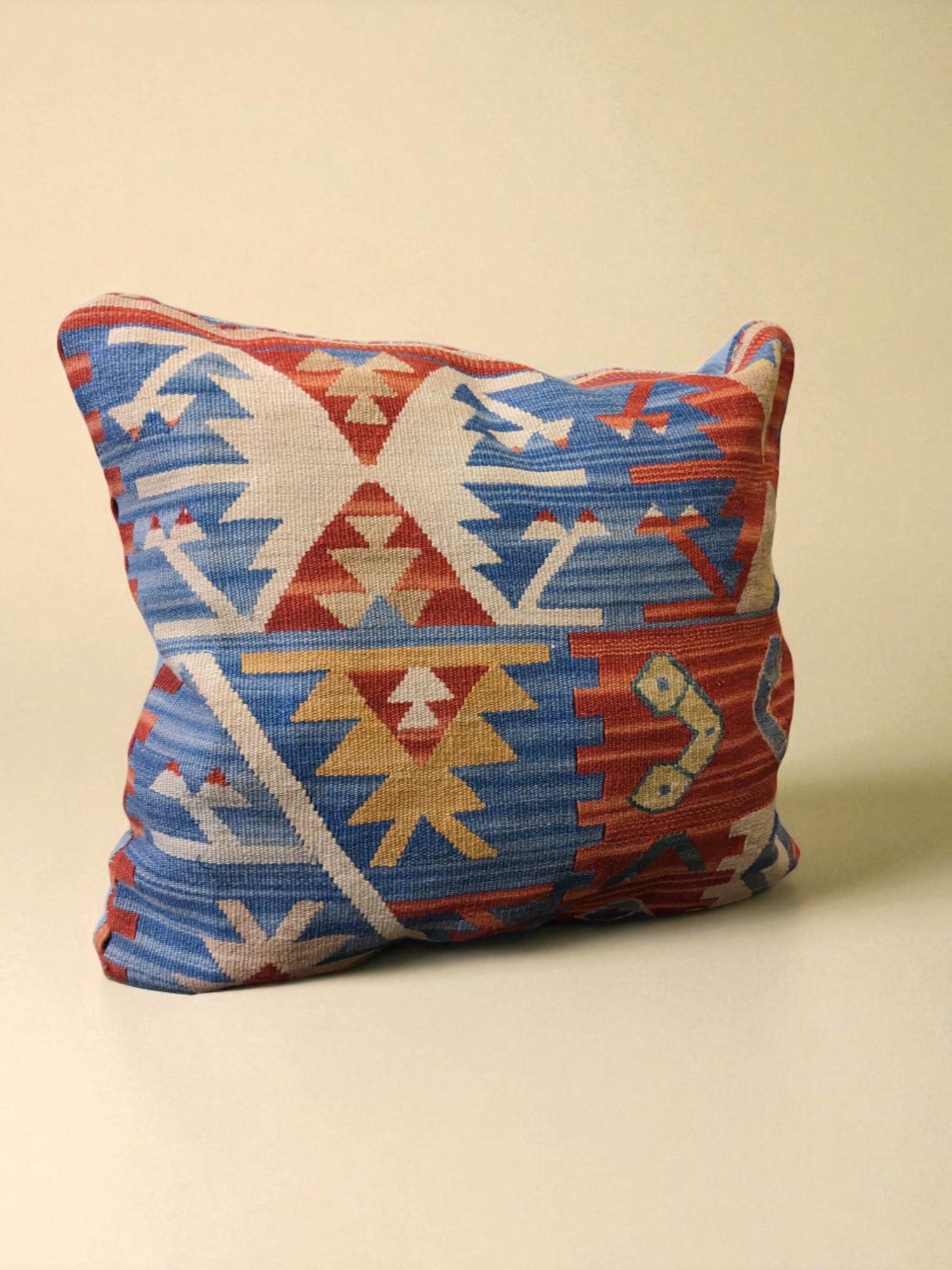 Turkish Kilim Vintage Cushion Cover - 40 x 40 cm