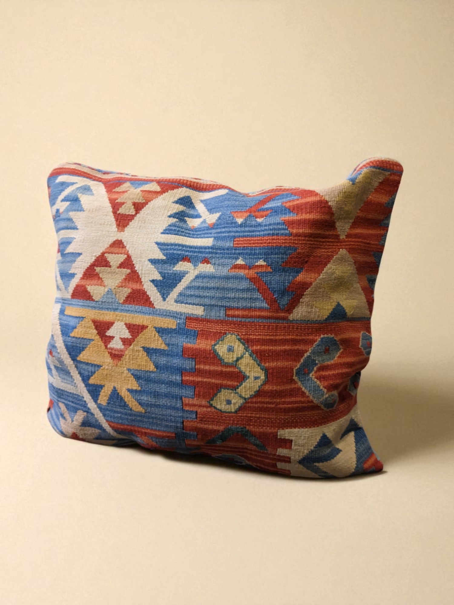 Turkish Kilim Vintage Cushion Cover - 40 x 40 cm