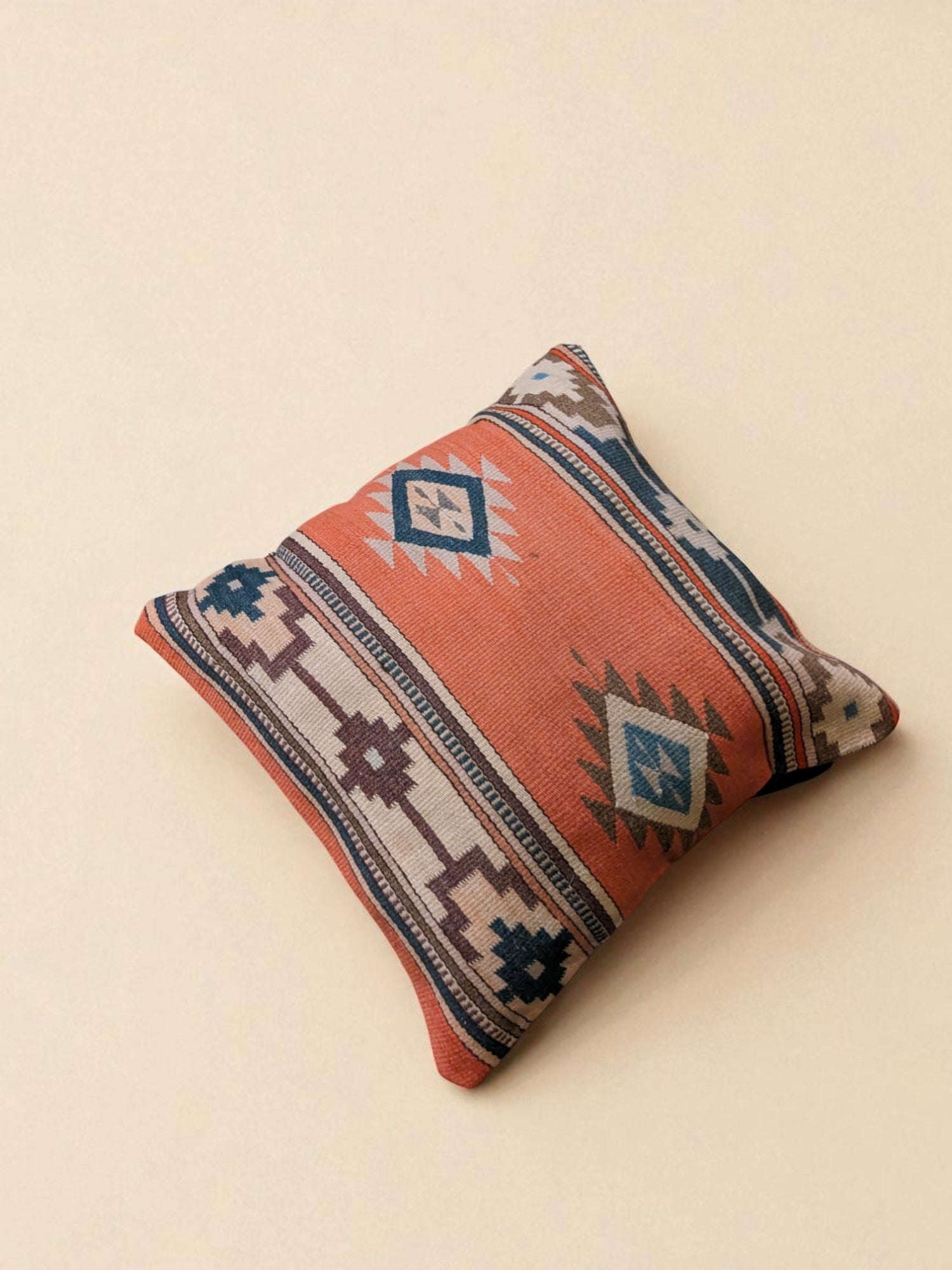 Turkish Kilim Vintage Cushion Cover - 40 x 40 cm