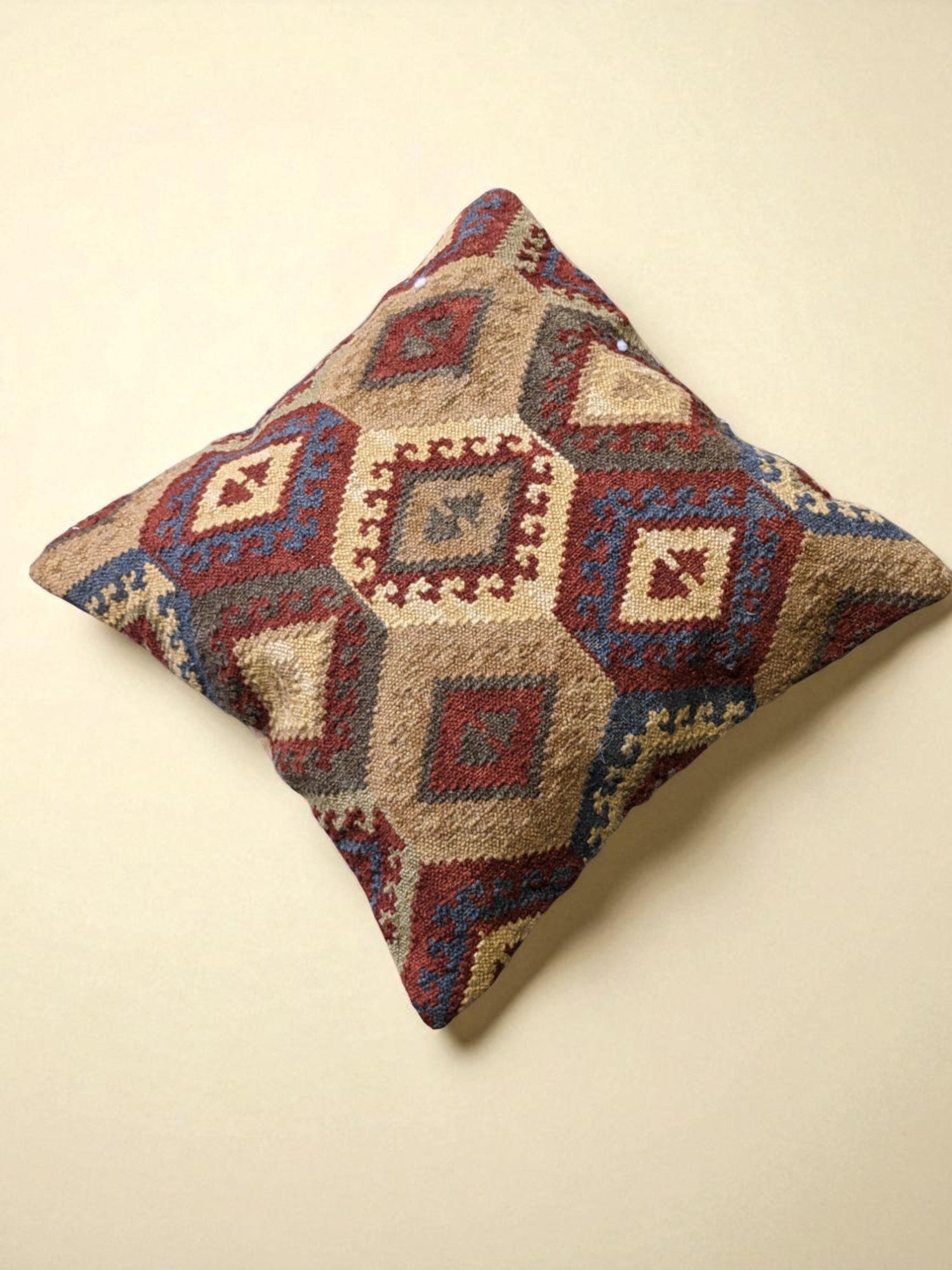 Turkish Kilim Vintage Cushion Cover - 40 x 40 cm