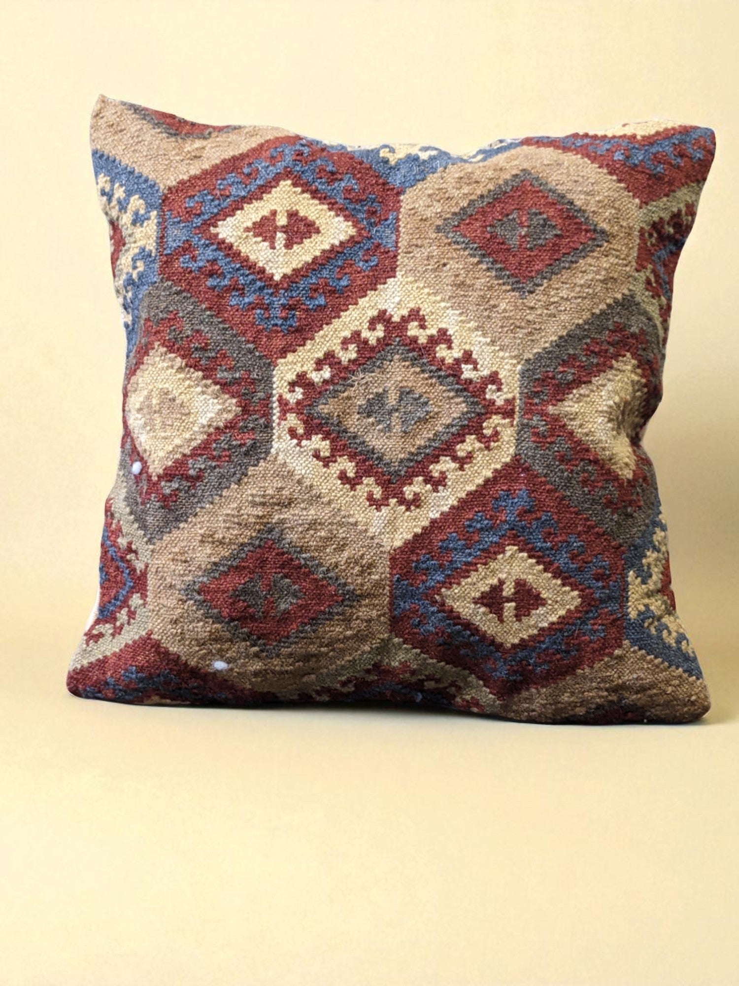 Turkish Kilim Vintage Cushion Cover - 40 x 40 cm