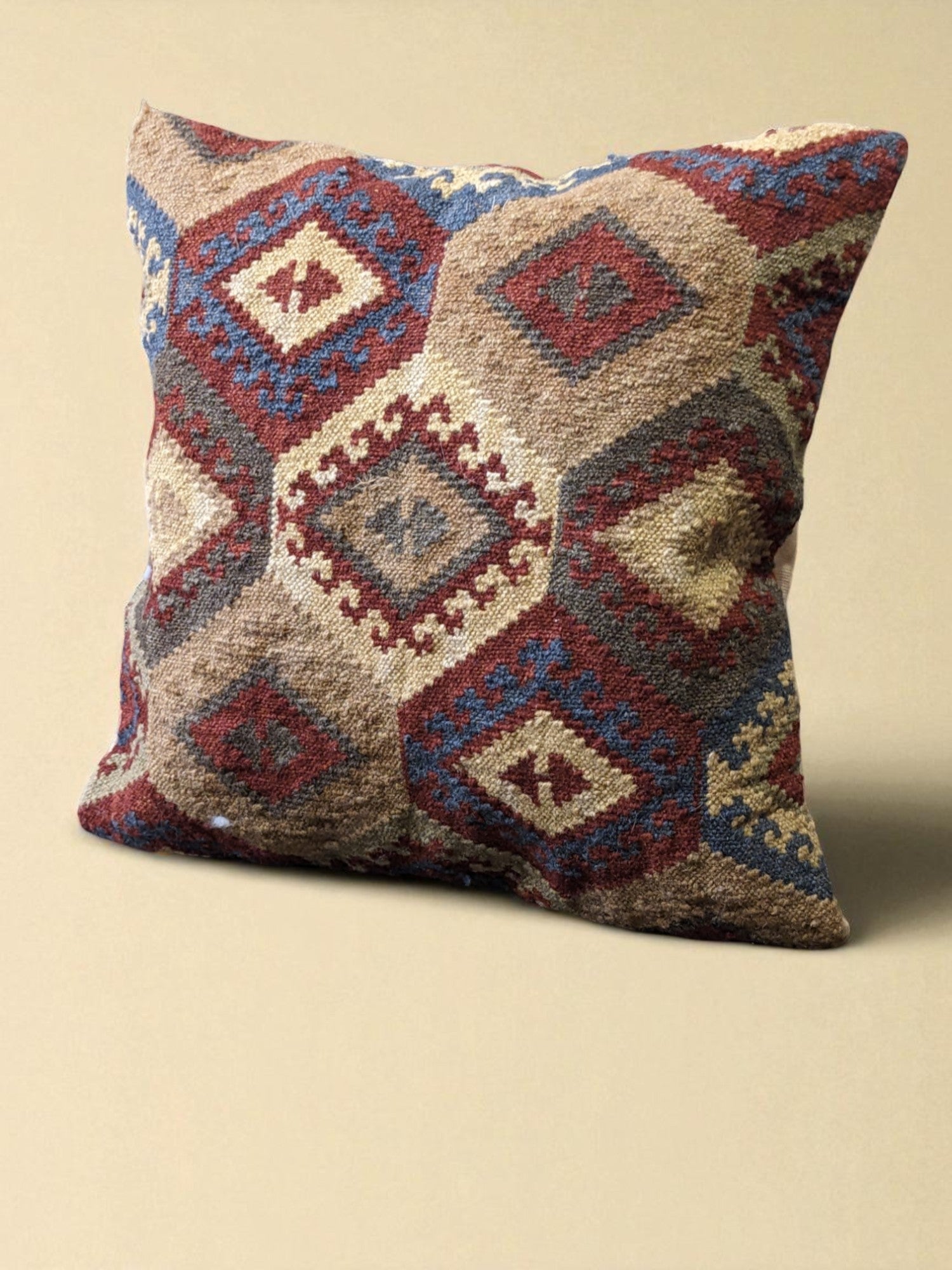 Turkish Kilim Vintage Cushion Cover - 40 x 40 cm