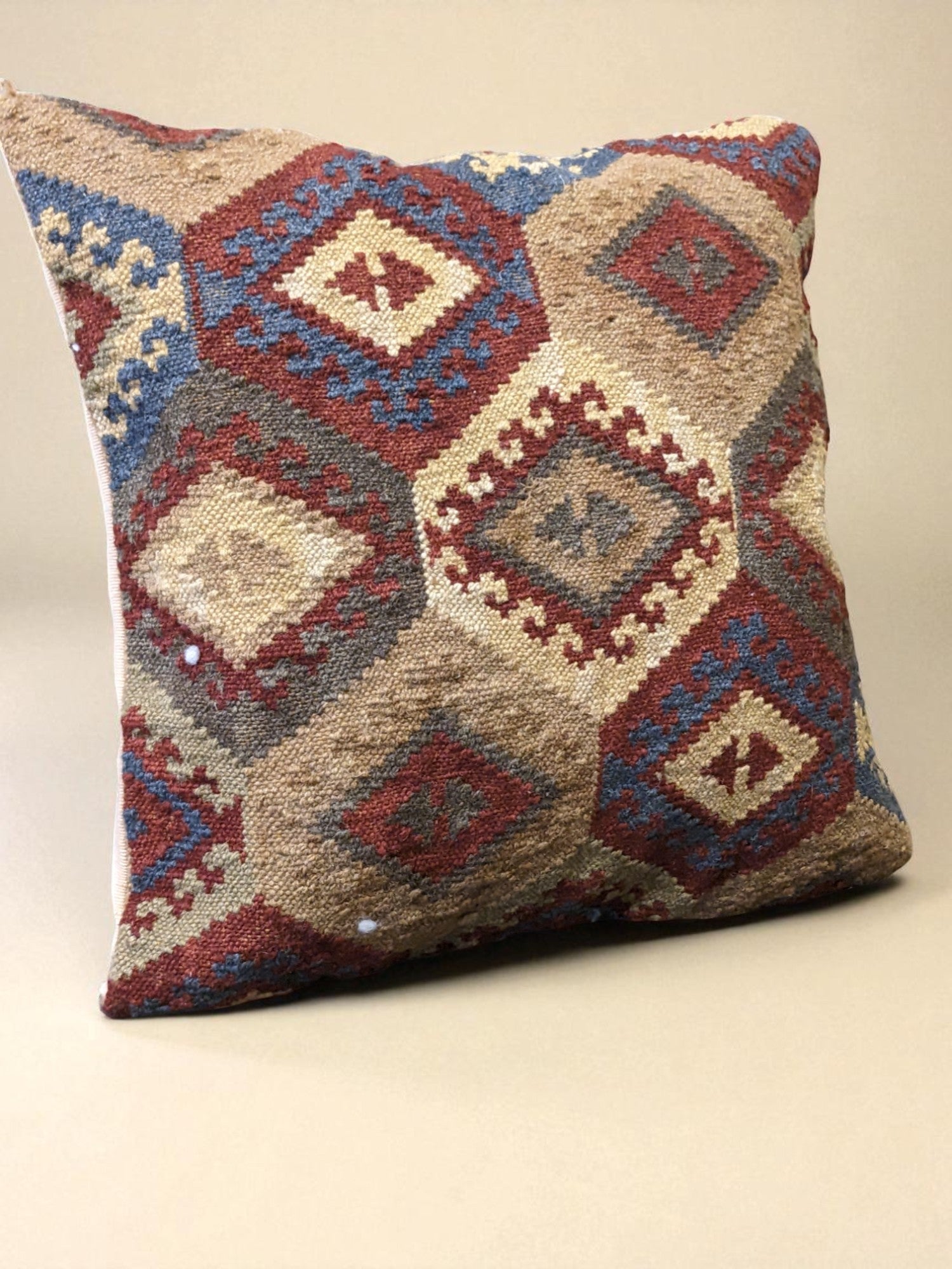 Turkish Kilim Vintage Cushion Cover - 40 x 40 cm