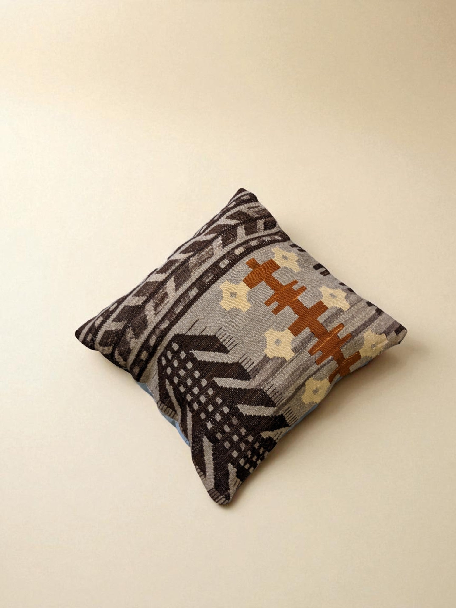 Turkish Kilim Vintage Cushion Cover - 40 x 40 cm