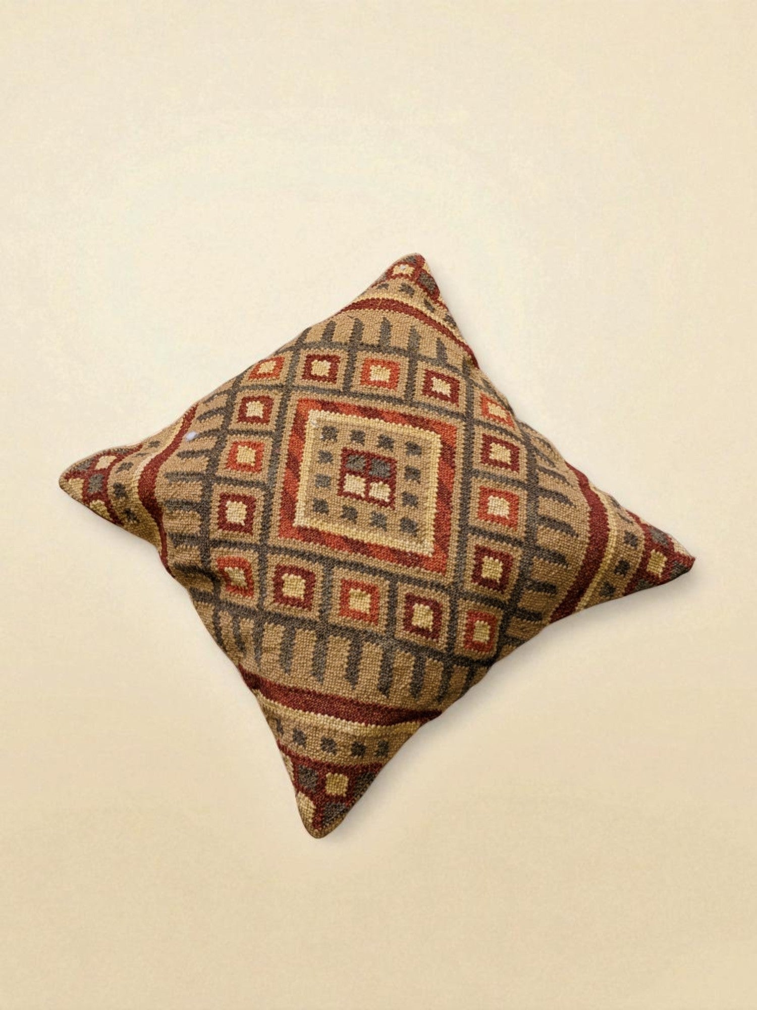 Turkish Kilim Vintage Cushion Cover - 40 x 40 cm