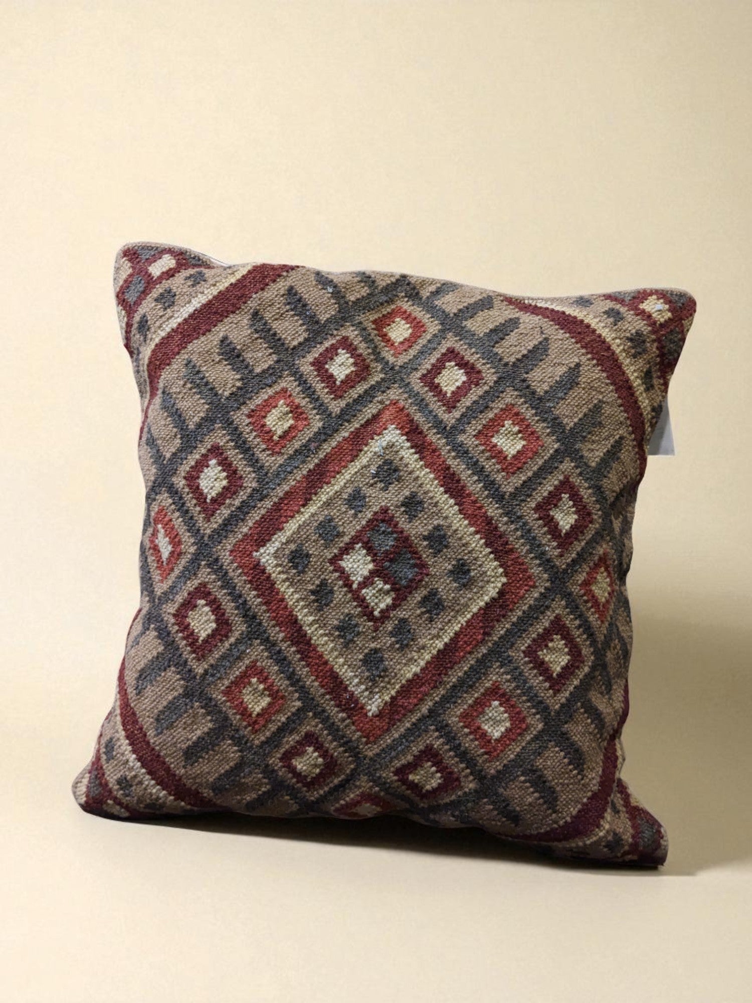 Turkish Kilim Vintage Cushion Cover - 40 x 40 cm