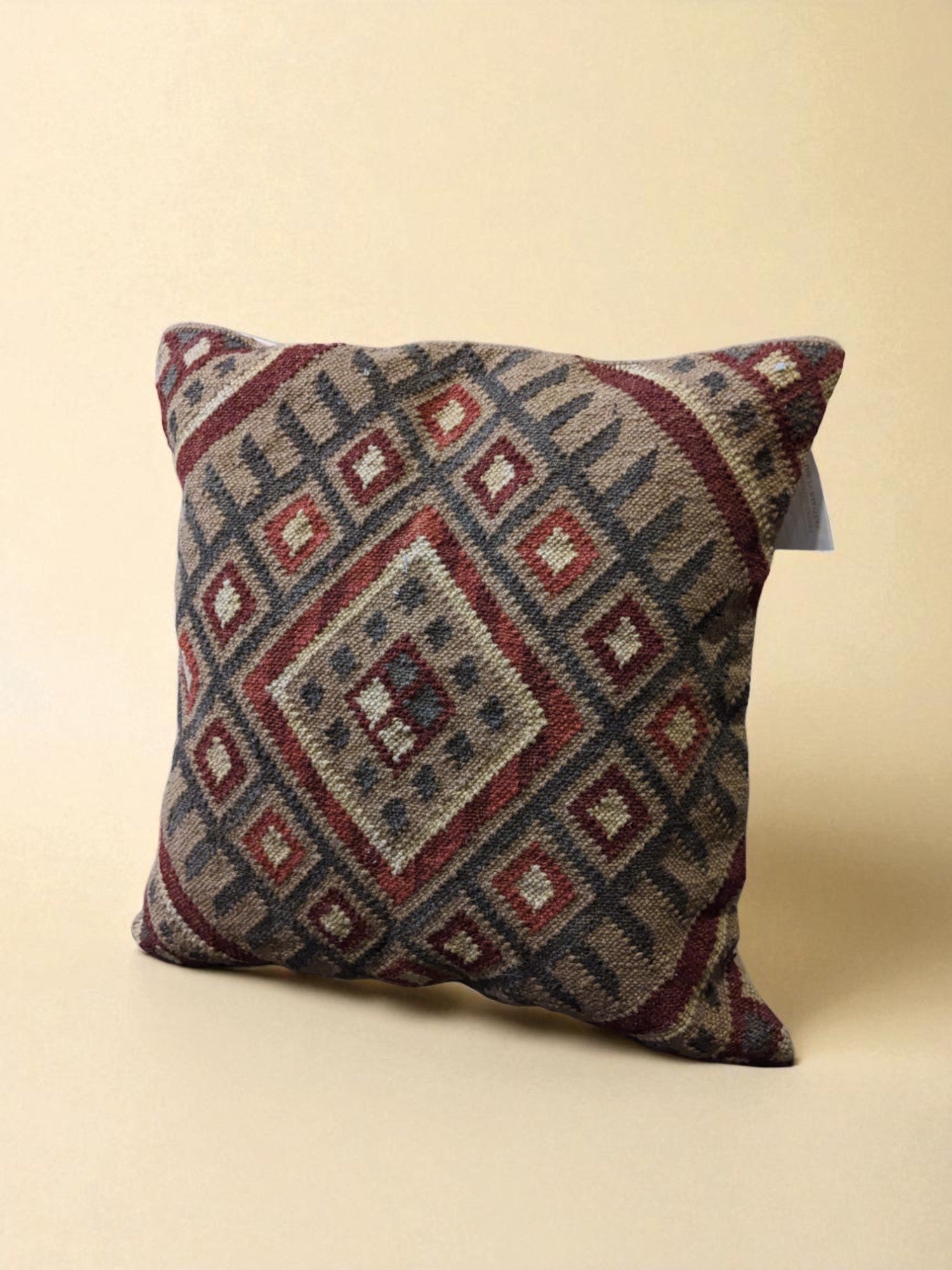 Turkish Kilim Vintage Cushion Cover - 40 x 40 cm
