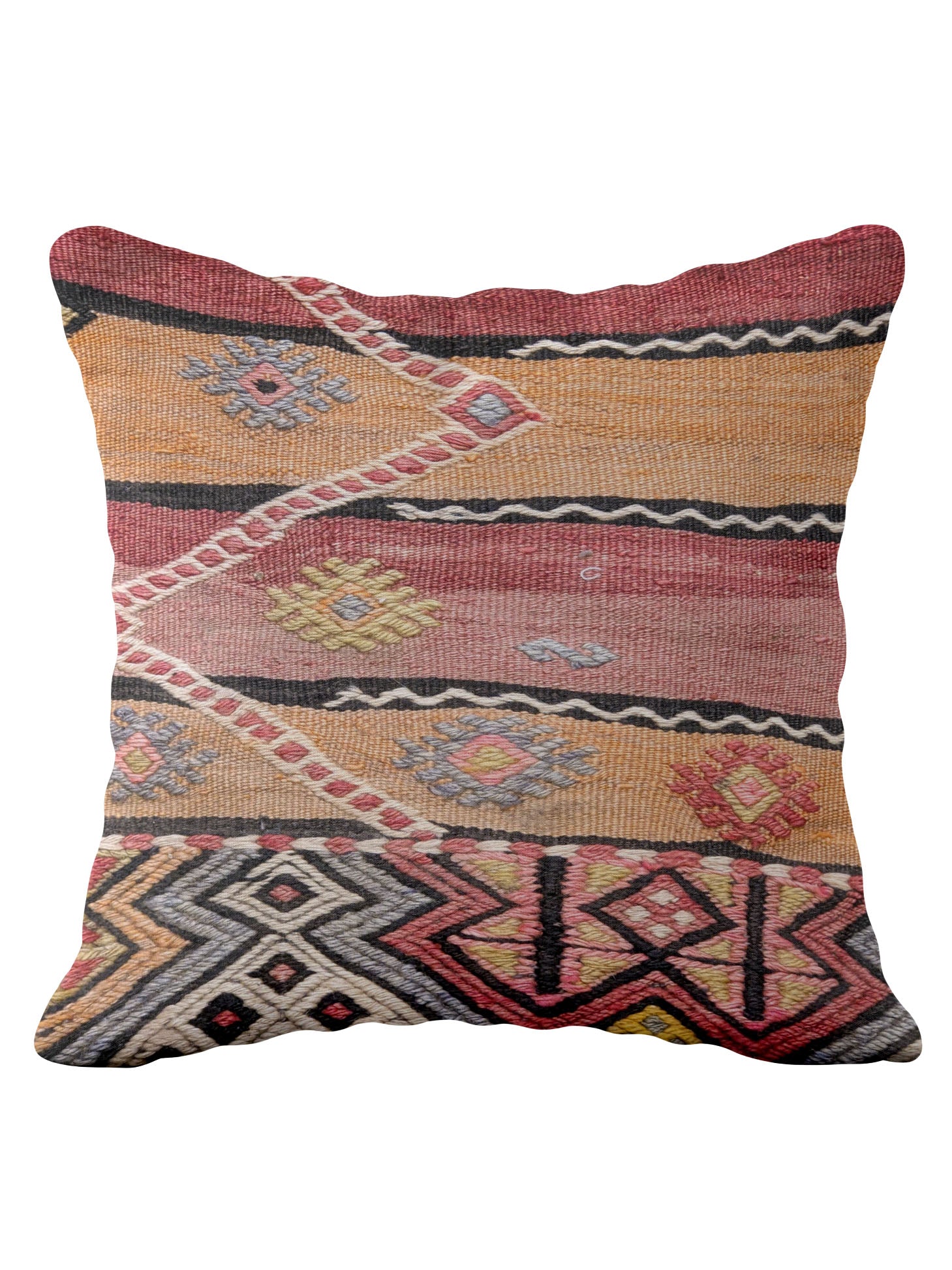 Turkish Kilim Vintage Cushion Cover - 40 x 40 cm