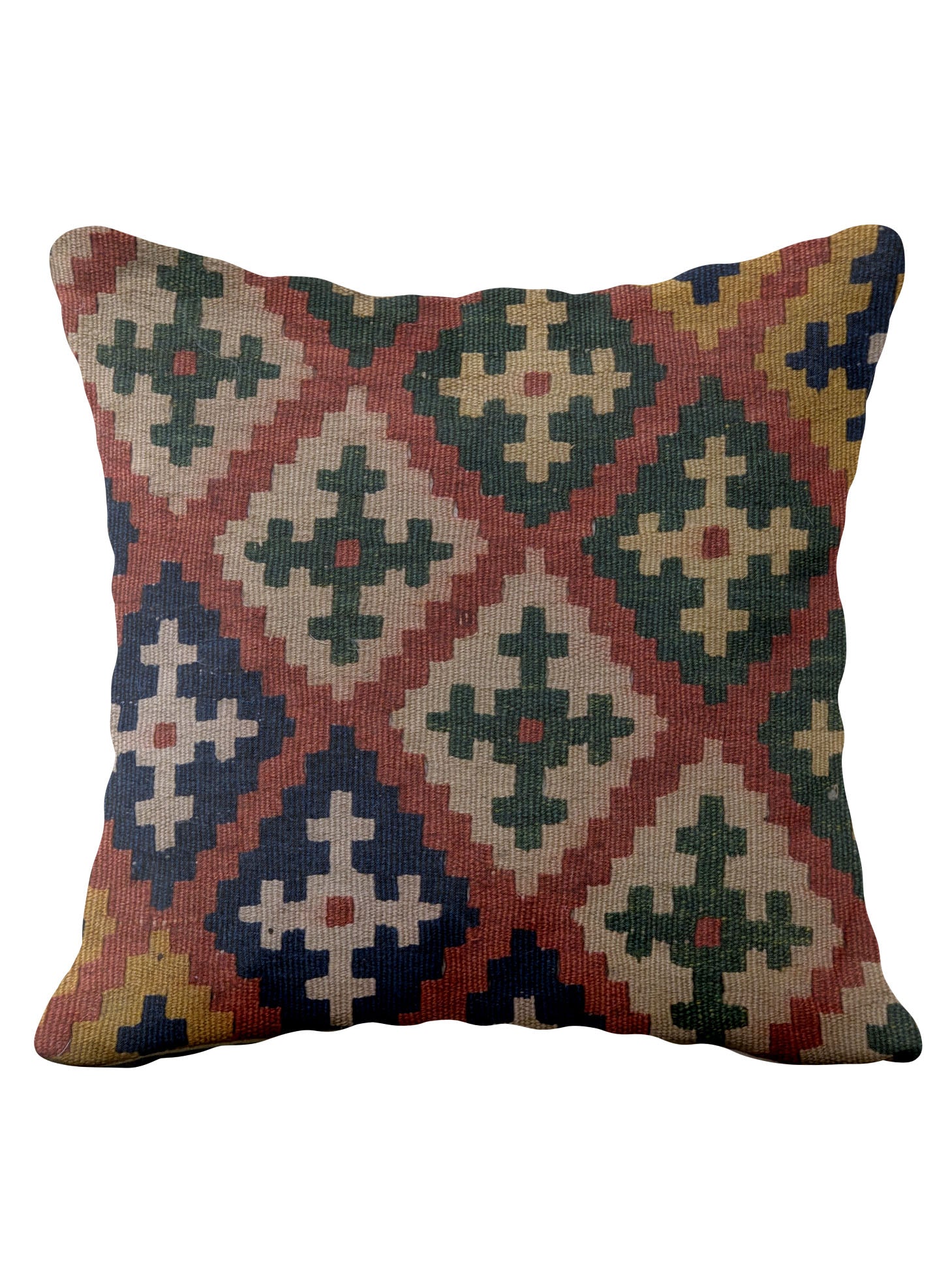 Turkish Kilim Vintage Cushion Cover - 40 x 40 cm