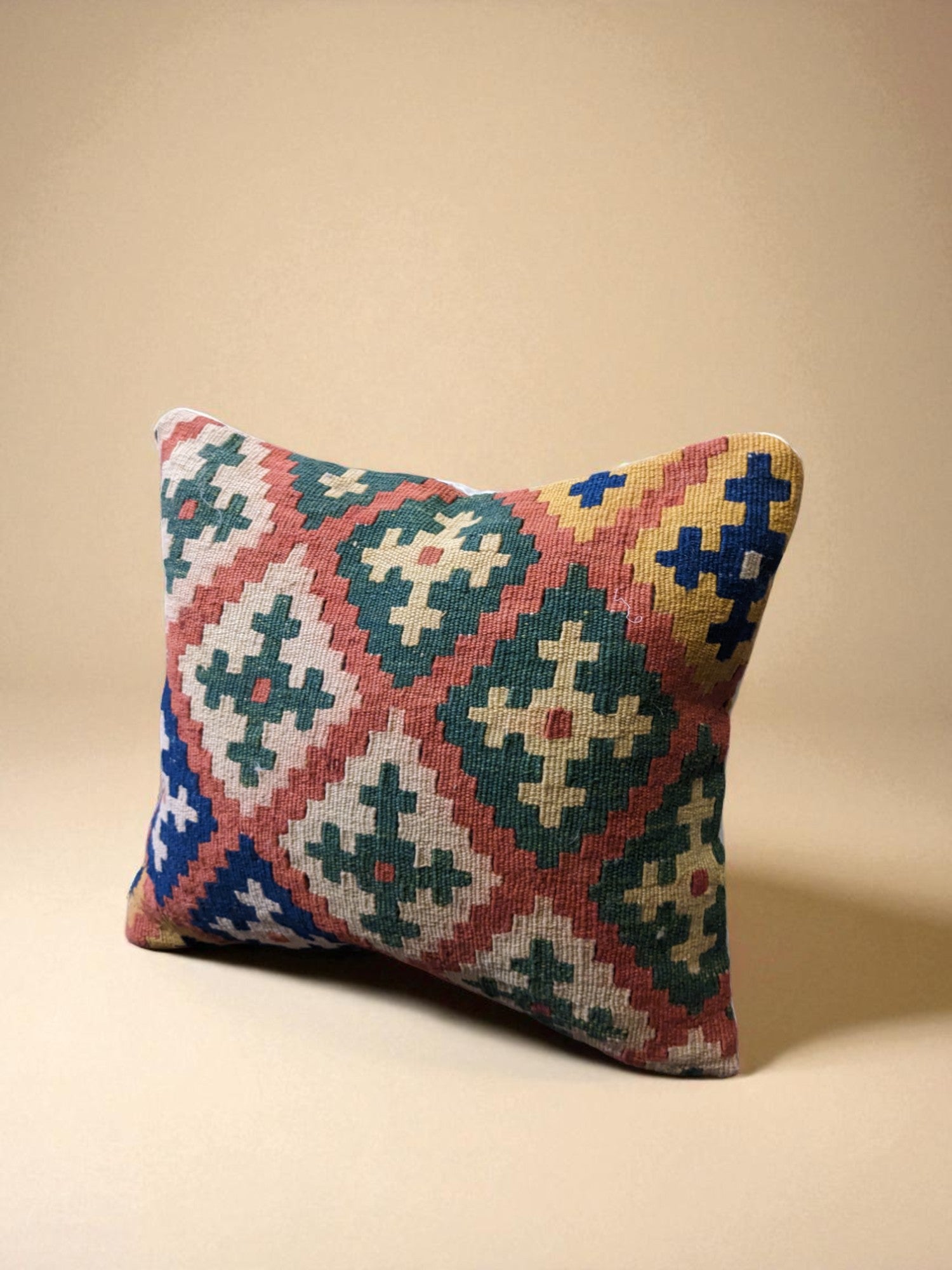 Turkish Kilim Vintage Cushion Cover - 40 x 40 cm
