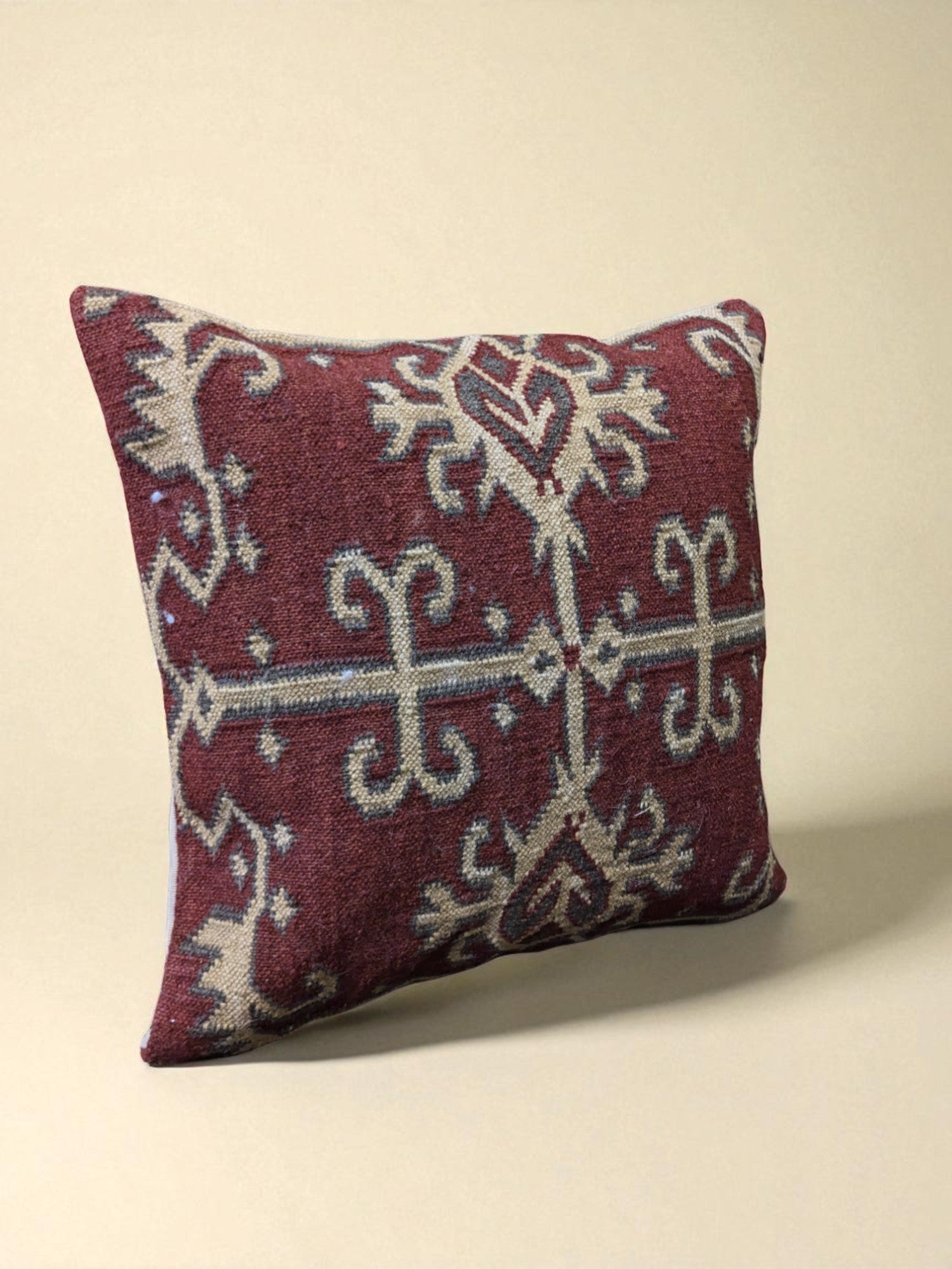 Turkish Kilim Vintage Cushion Cover - 40 x 40 cm