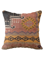 Turkish Kilim Vintage Cushion Cover - 40 x 40 cm