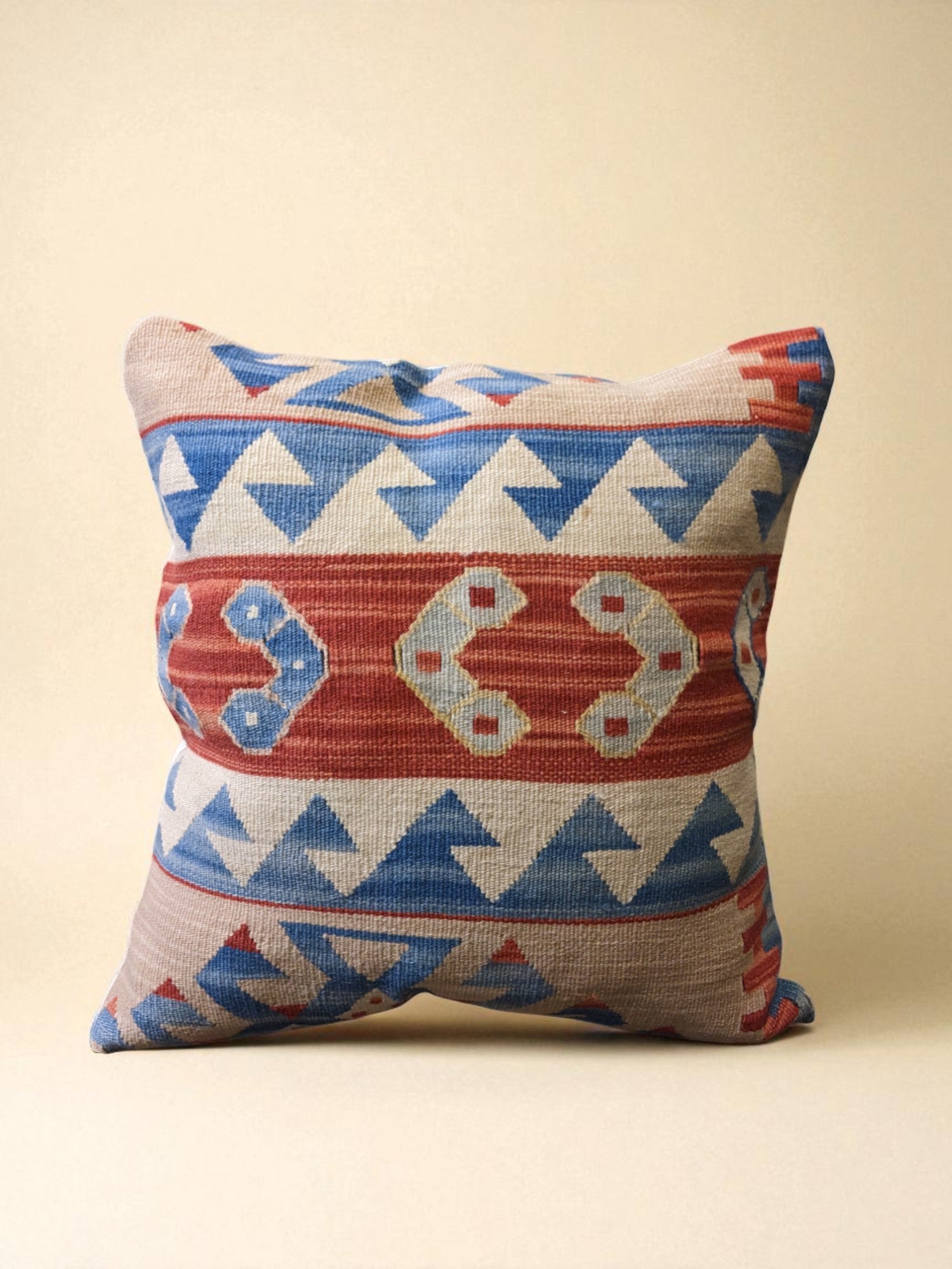 Turkish Kilim Vintage Cushion Cover - 40 x 40 cm