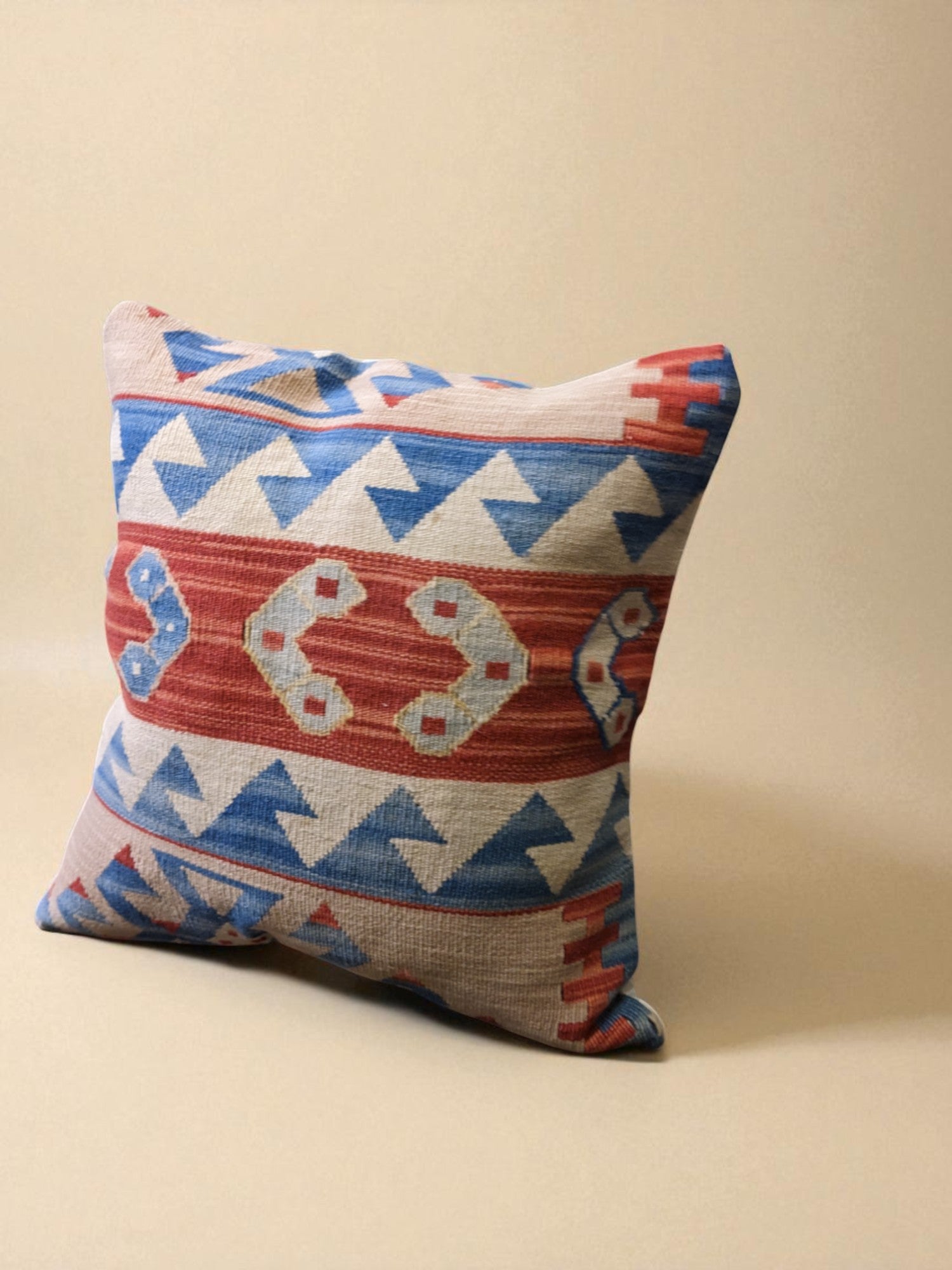 Turkish Kilim Vintage Cushion Cover - 40 x 40 cm