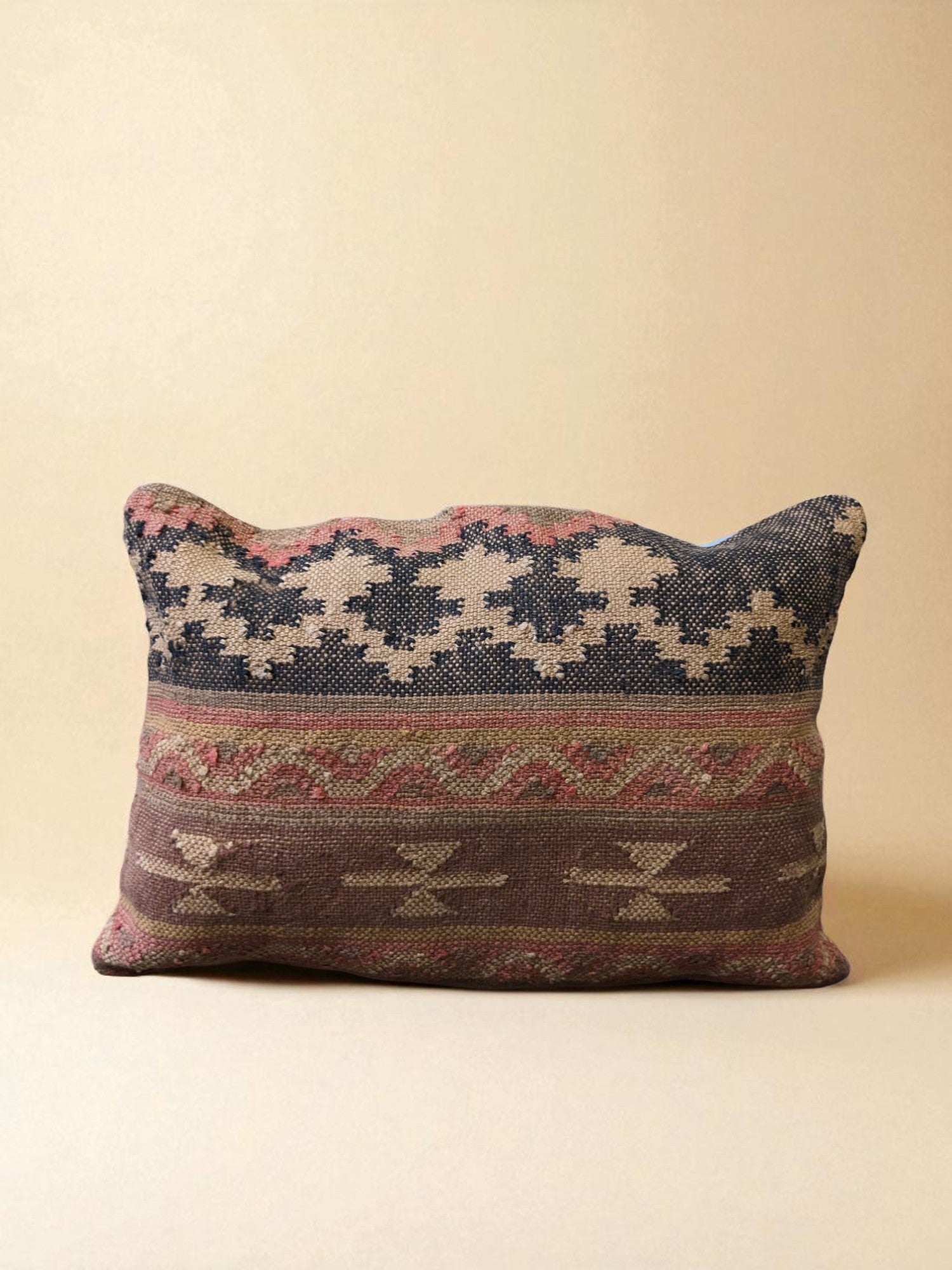 Turkish Kilim Vintage Cushion Cover - 56 x 40 cm