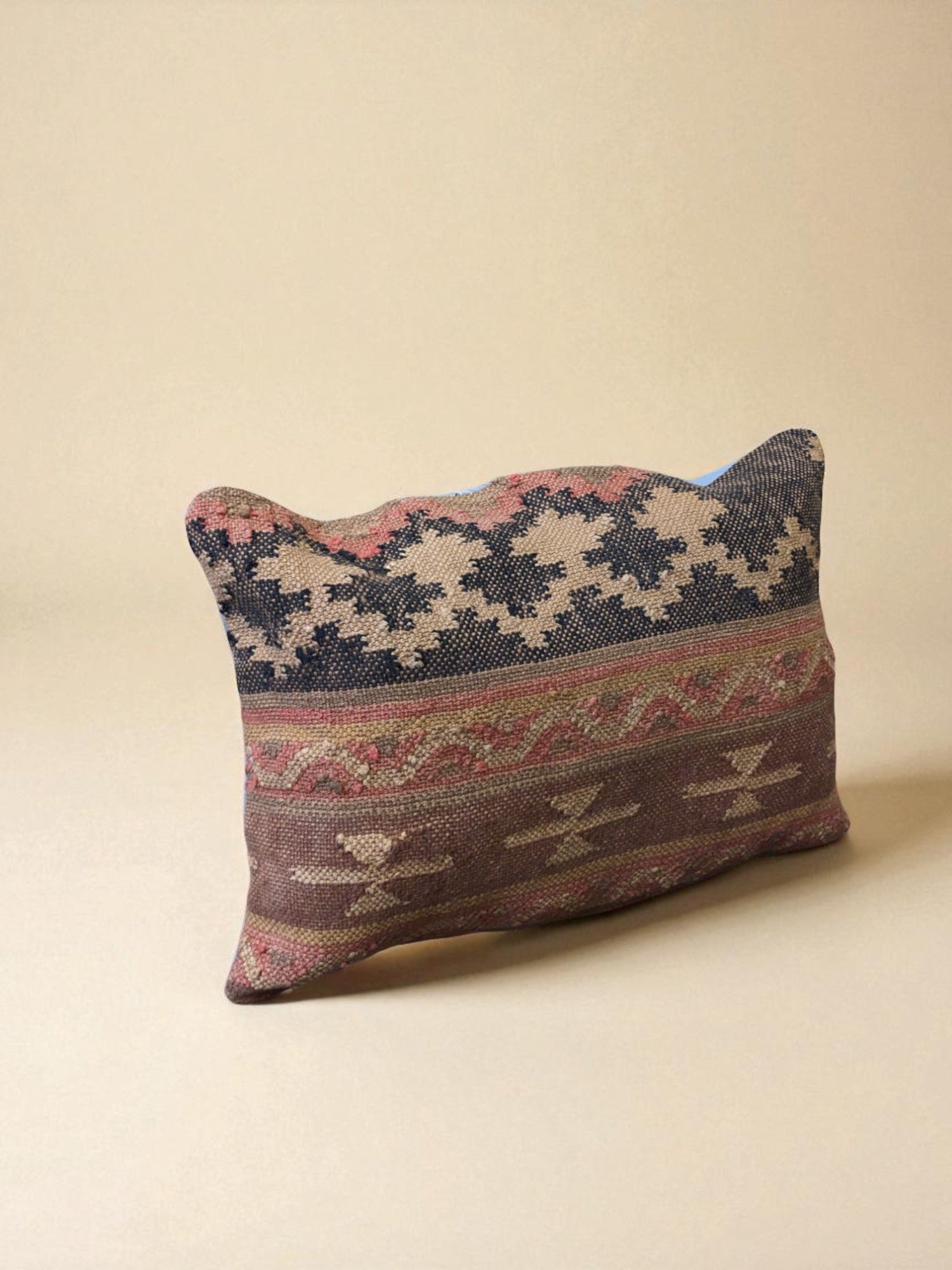 Turkish Kilim Vintage Cushion Cover - 56 x 40 cm