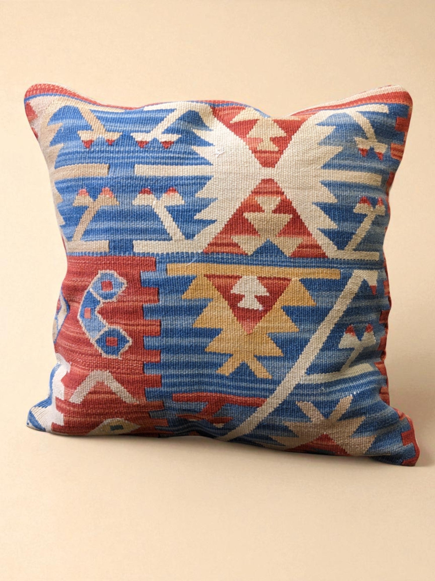 Turkish Kilim Vintage Cushion Cover - 40 x 40 cm