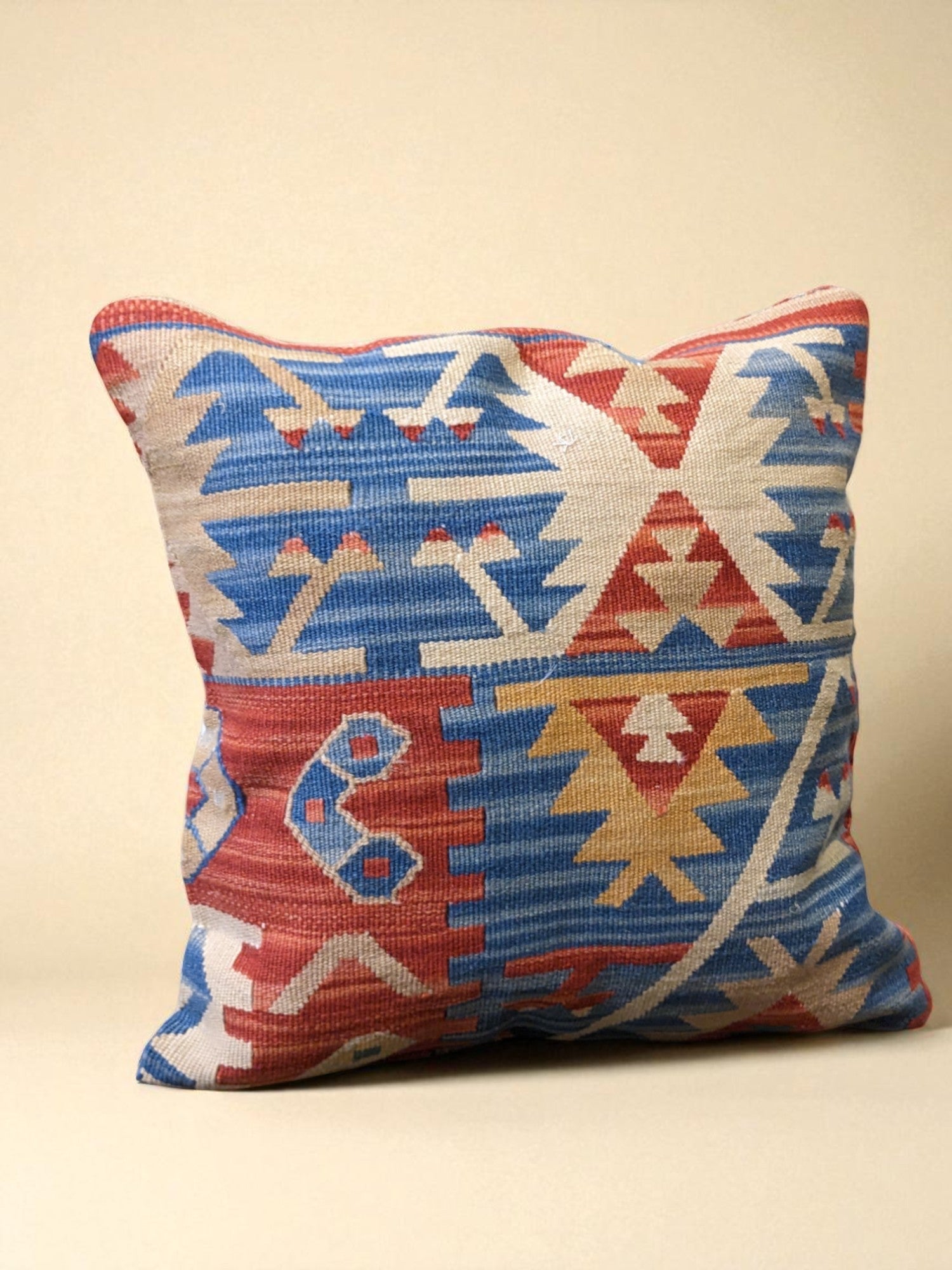 Turkish Kilim Vintage Cushion Cover - 40 x 40 cm