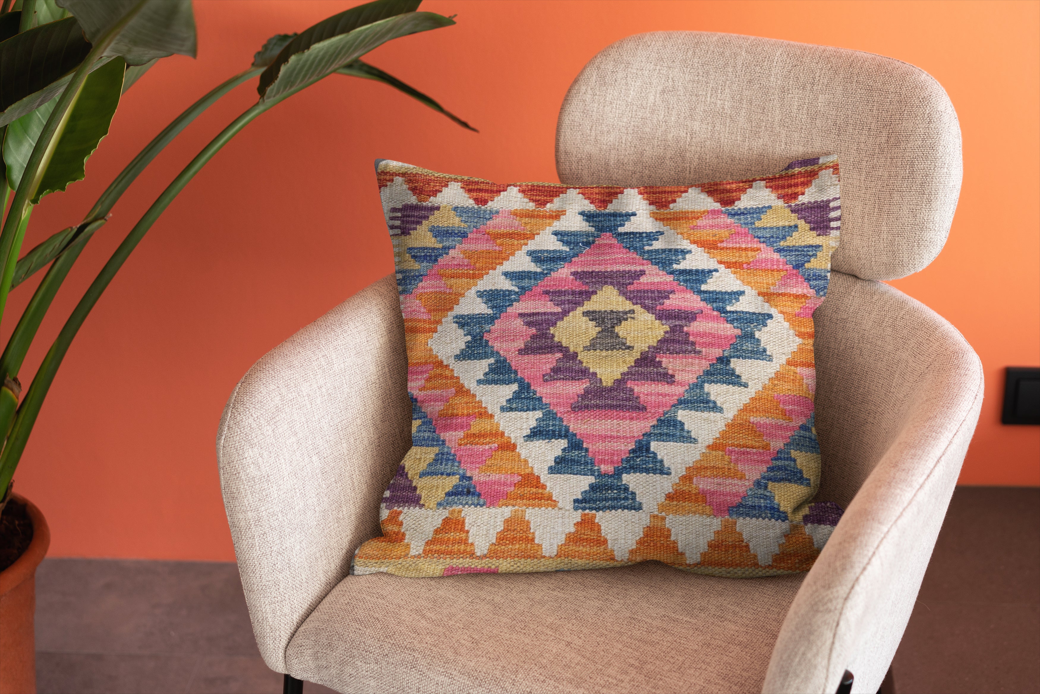 Afghan Kilim Cushion Cover - 45 x 45 cm