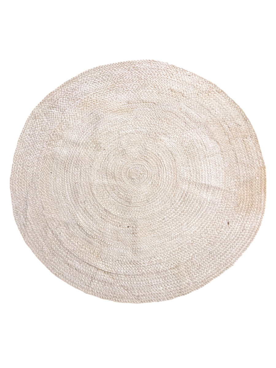 Braided Natural Round Jute Rug - 113 x 113 cm