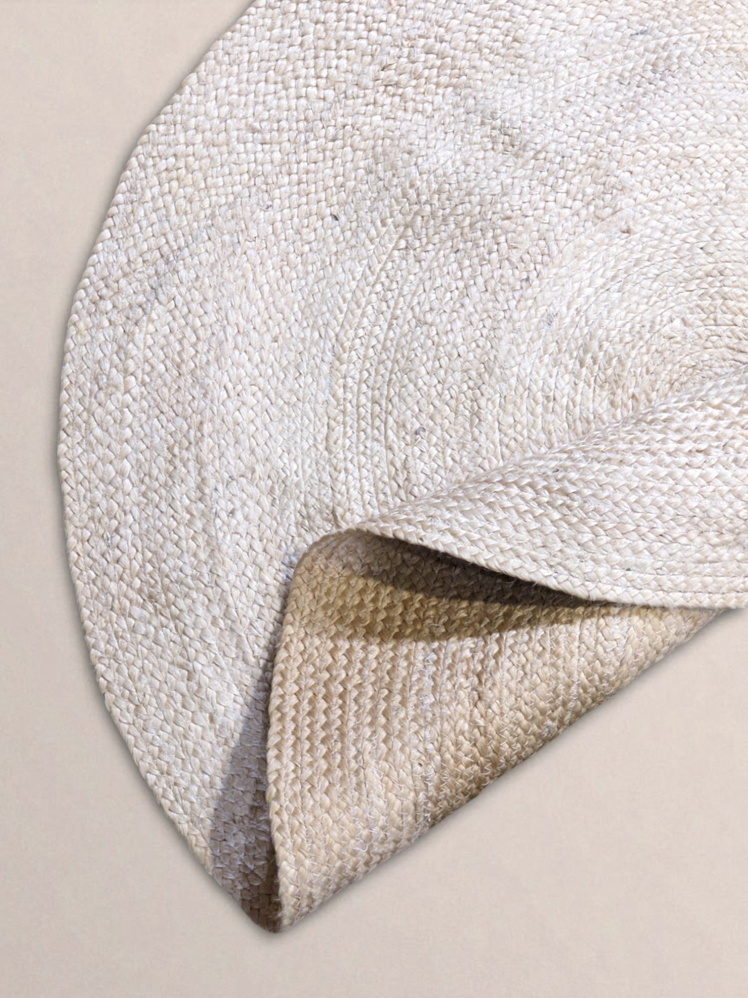 Braided Natural Round Jute Rug - 113 x 113 cm