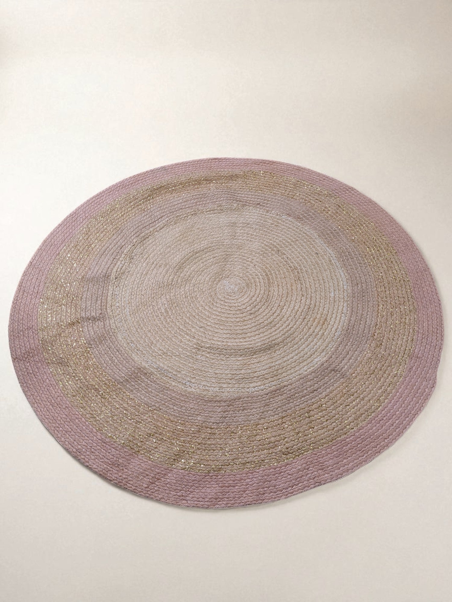 Braided Natural Round Jute Rug - 122 x 122 cm