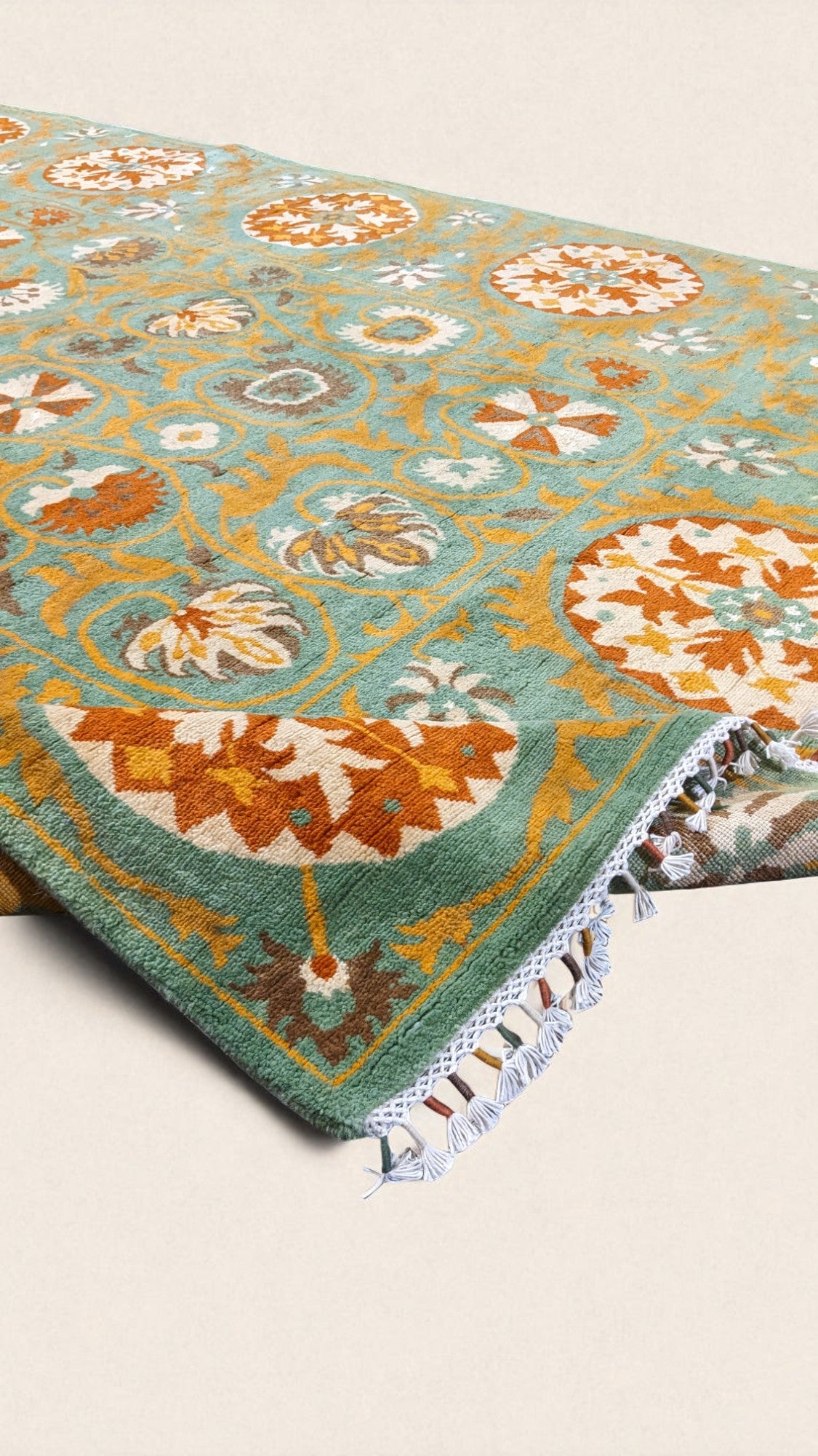 Suzani Hand Knotted Chobi Rug  - Size: 280 × 188 cm