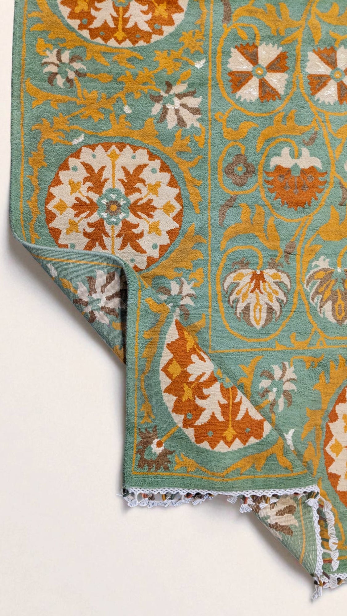 Suzani Hand Knotted Chobi Rug  - Size: 280 × 188 cm