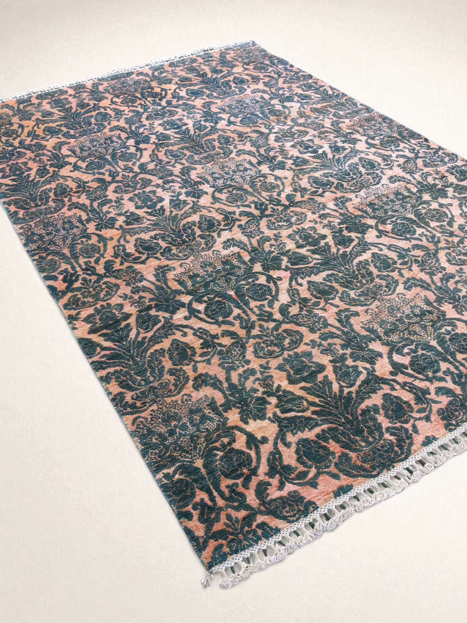 Ikat Transitional Hand Knotted Chobi Rug - Size: 277 × 182 cm