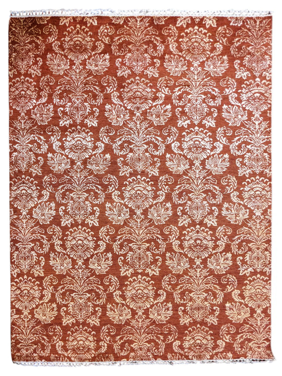 Ikat Transitional Hand Knotted Chobi Rug - Size: 266 x 185 cm