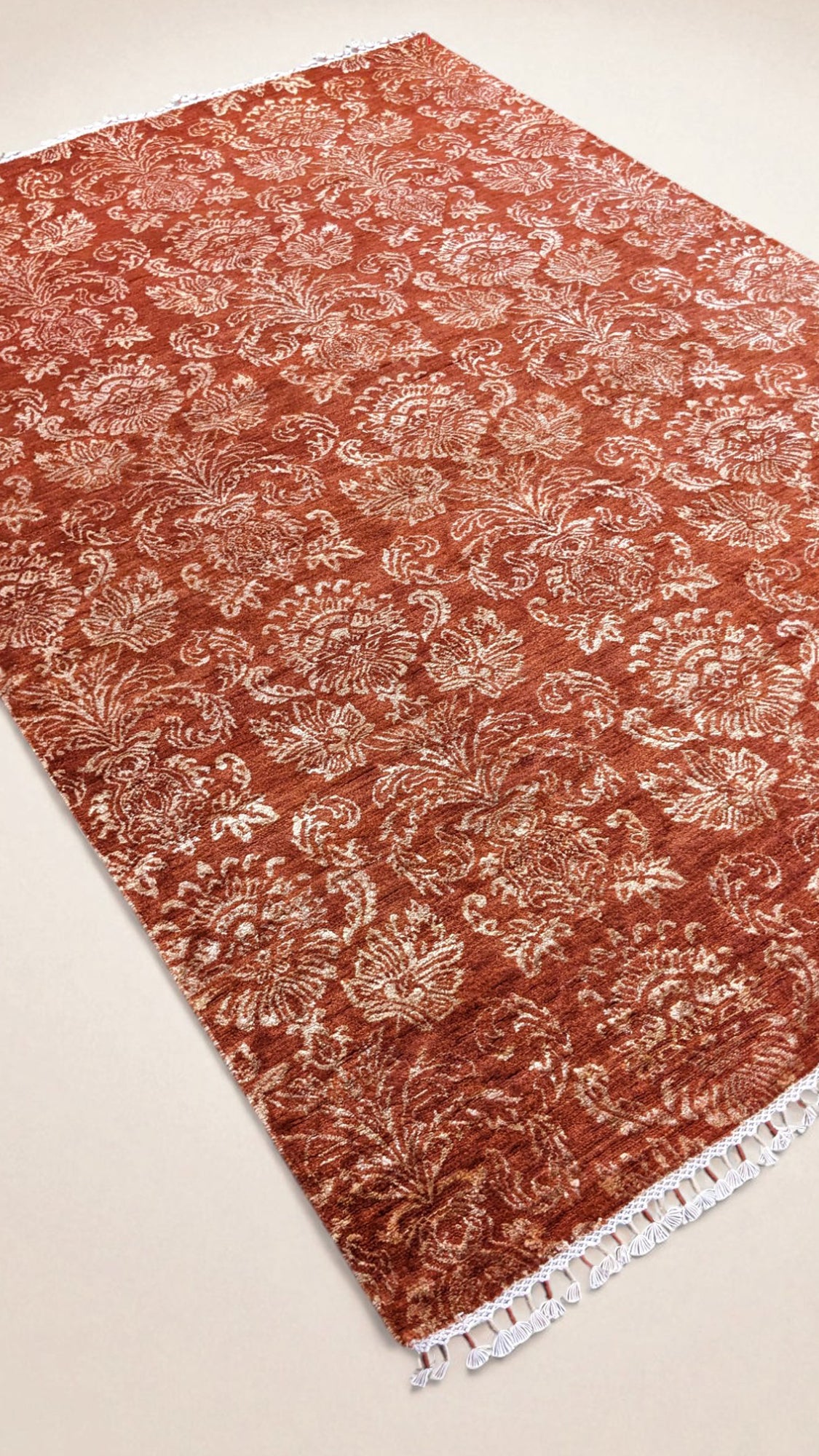 Ikat Transitional Hand Knotted Chobi Rug - Size: 266 x 185 cm