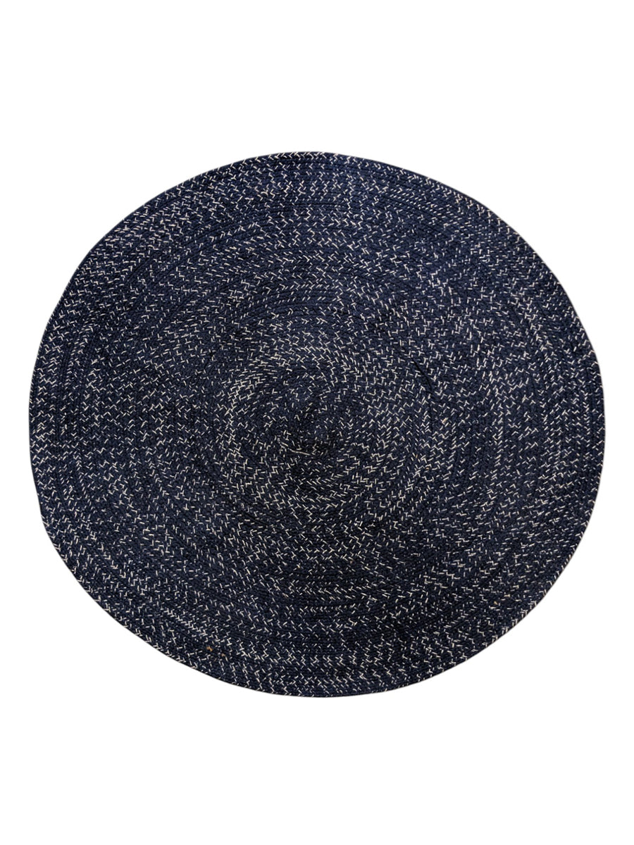 Braided Overdyed Round Jute Rug - 122 x 122 cm