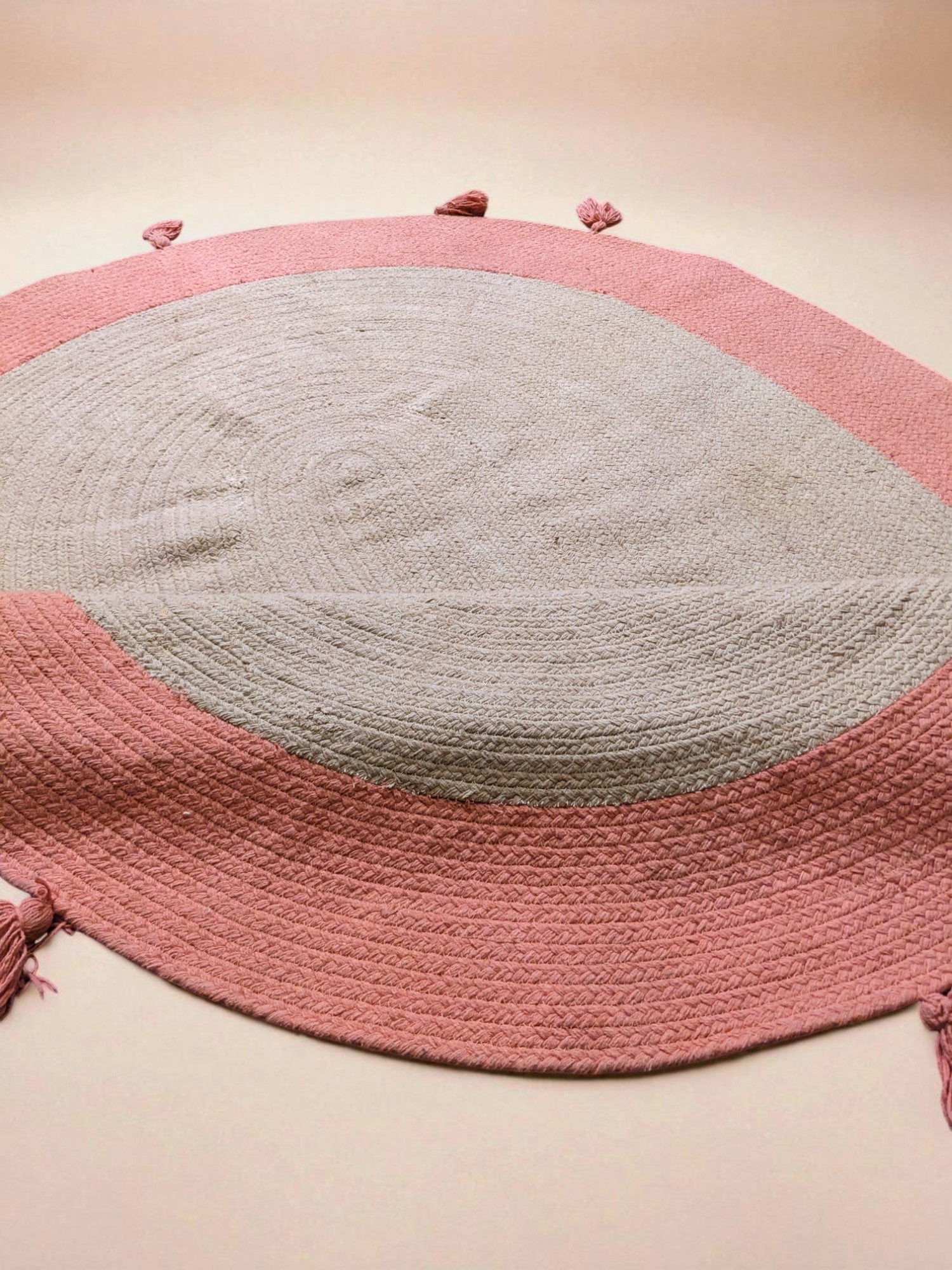 Braided Natural Oval Jute Rug - 158 x 122 cm