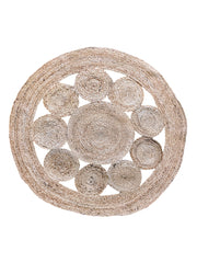 Braided Natural Round Jute Rug - 82 x 82 cm