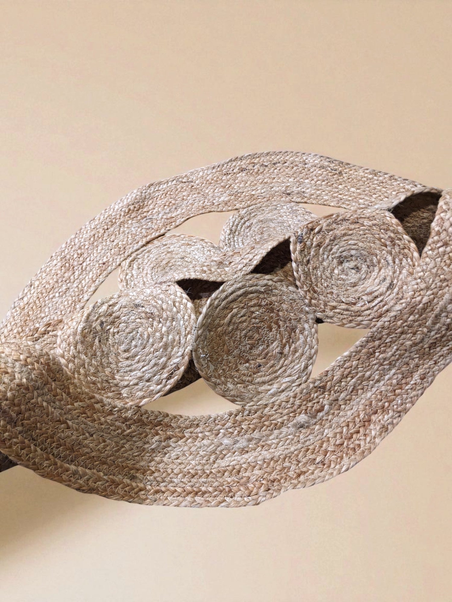 Braided Natural Round Jute Rug - 82 x 82 cm