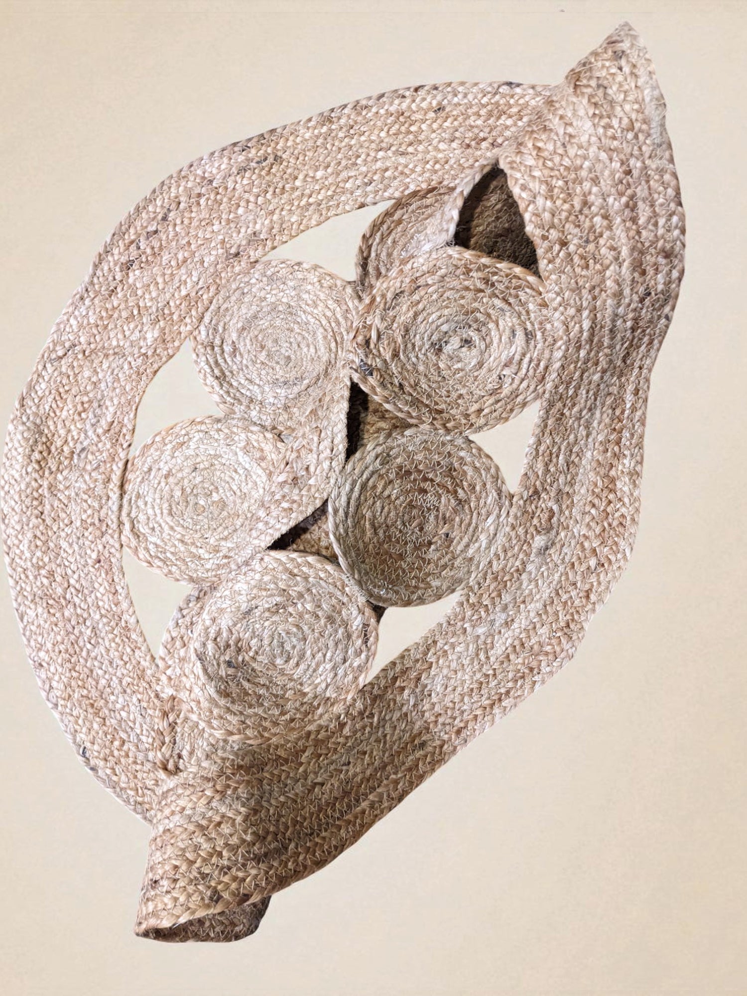 Braided Natural Round Jute Rug - 82 x 82 cm