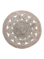 Braided Natural Round Jute Rug - 95 x 95 cm