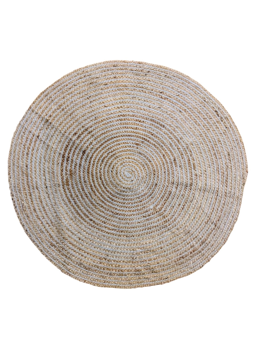 Chunky Natural Jute Rug - 122 x 122 cm
