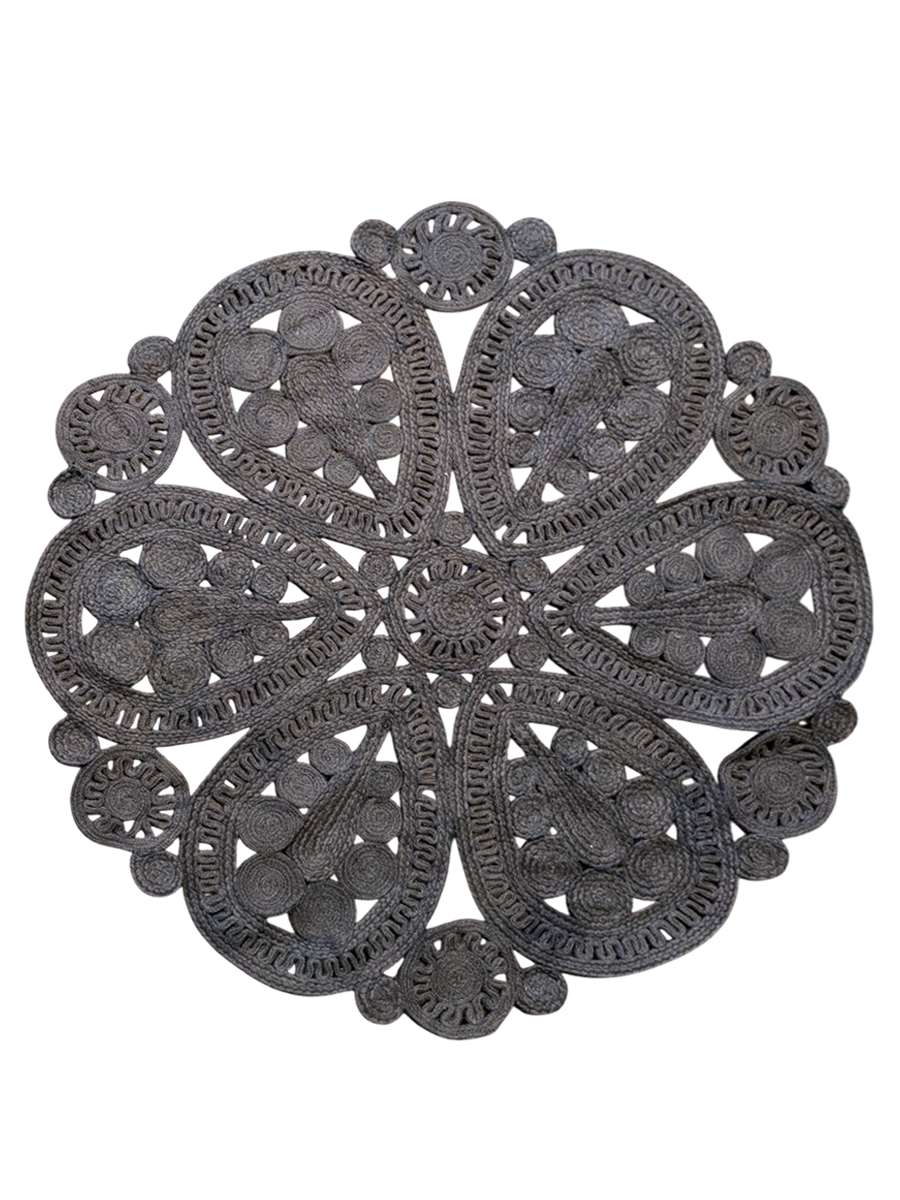 Braided Overdyed Round Jute Rug - 122 x 122 cm