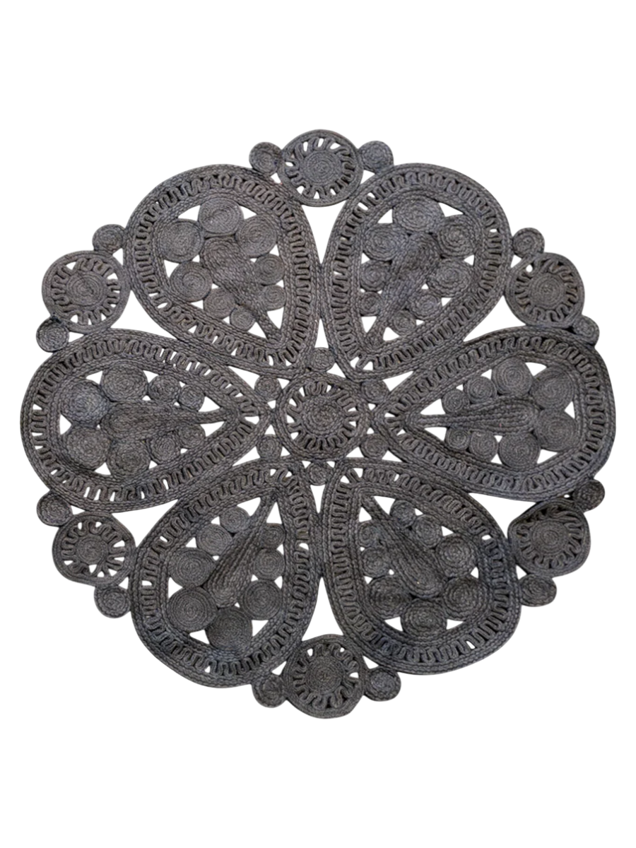 Braided Overdyed Round Jute Rug - 122 x 122 cm